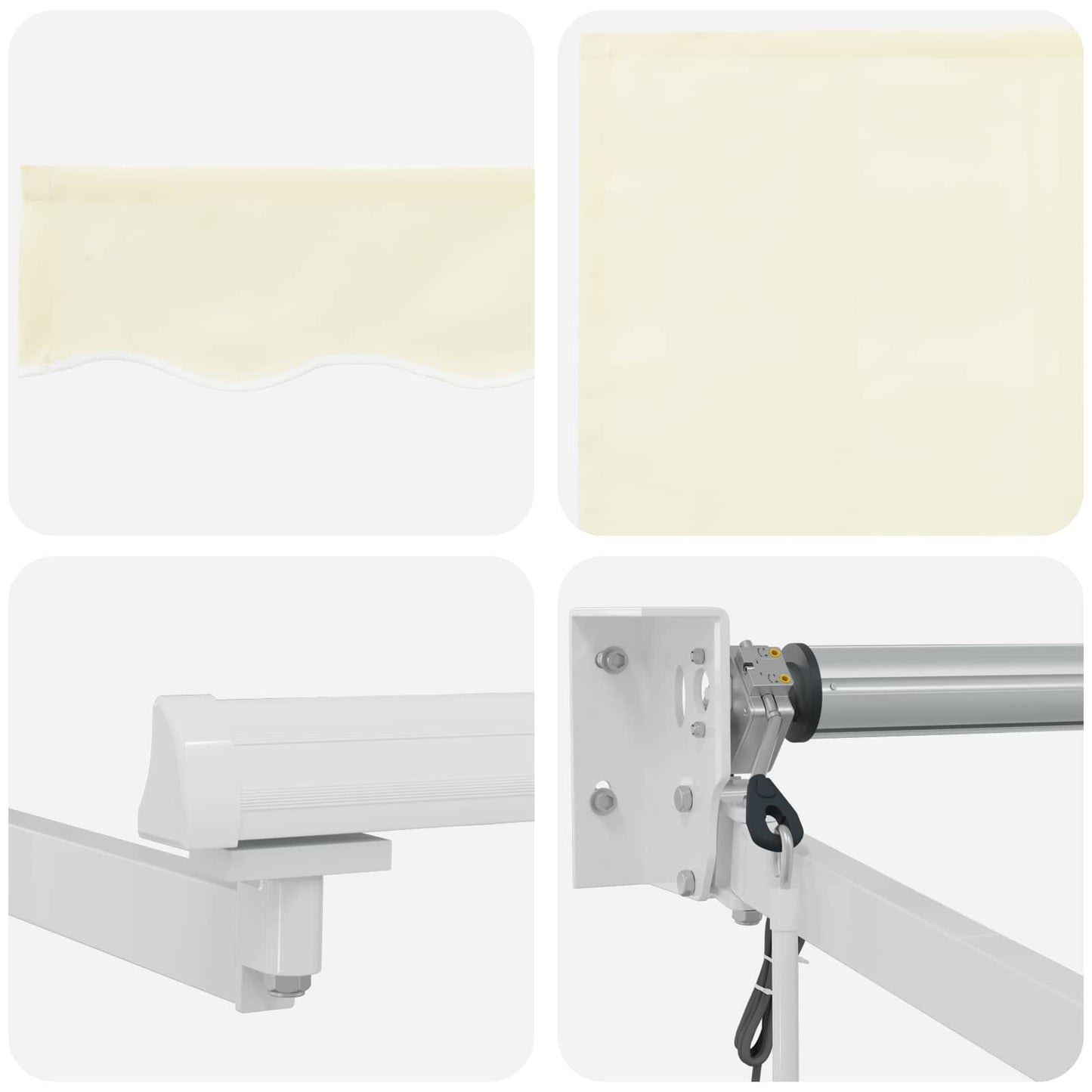 Electric Retractable Awning Cream and White 5 x 3 m