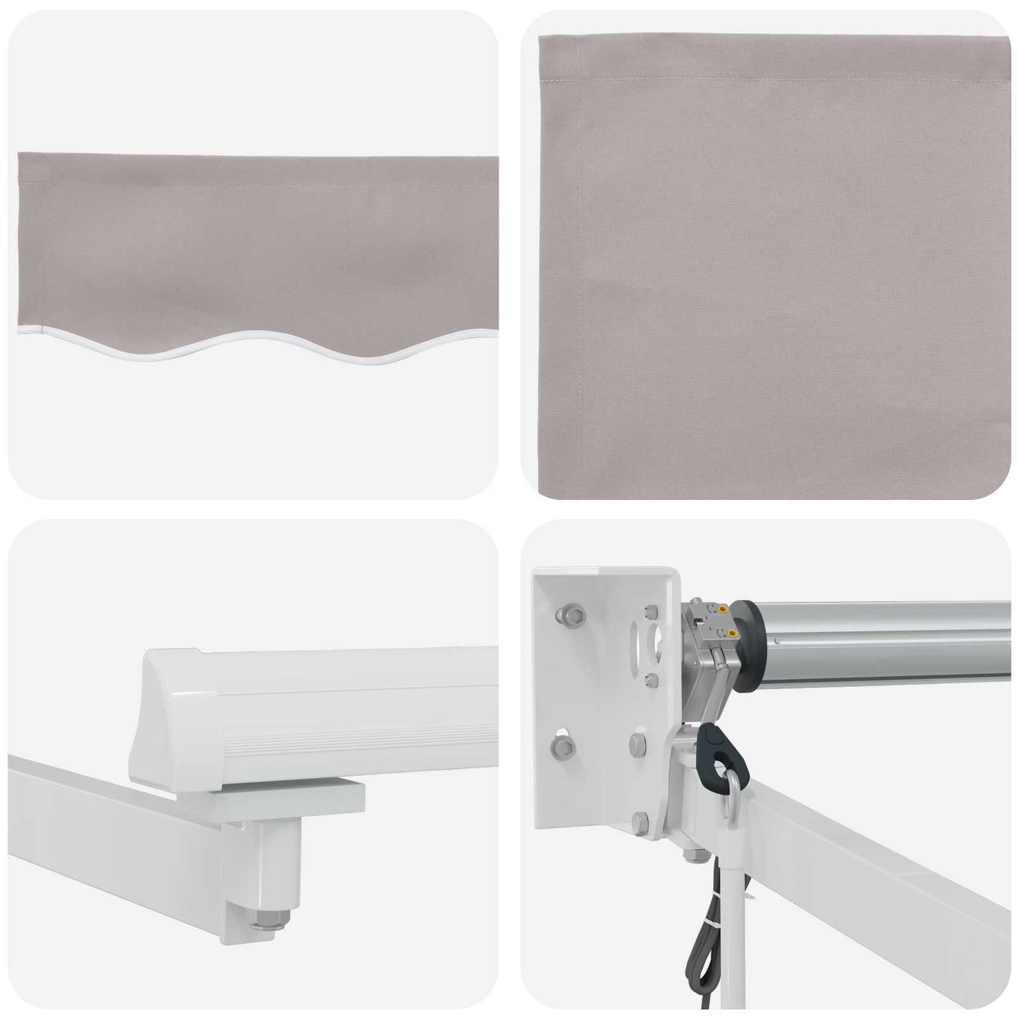 Electric Retractable Awning Light Grey and White 5 x 3 m