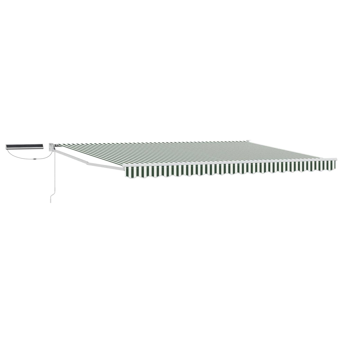 Electric Retractable Awning Green and White 5 x 3 m