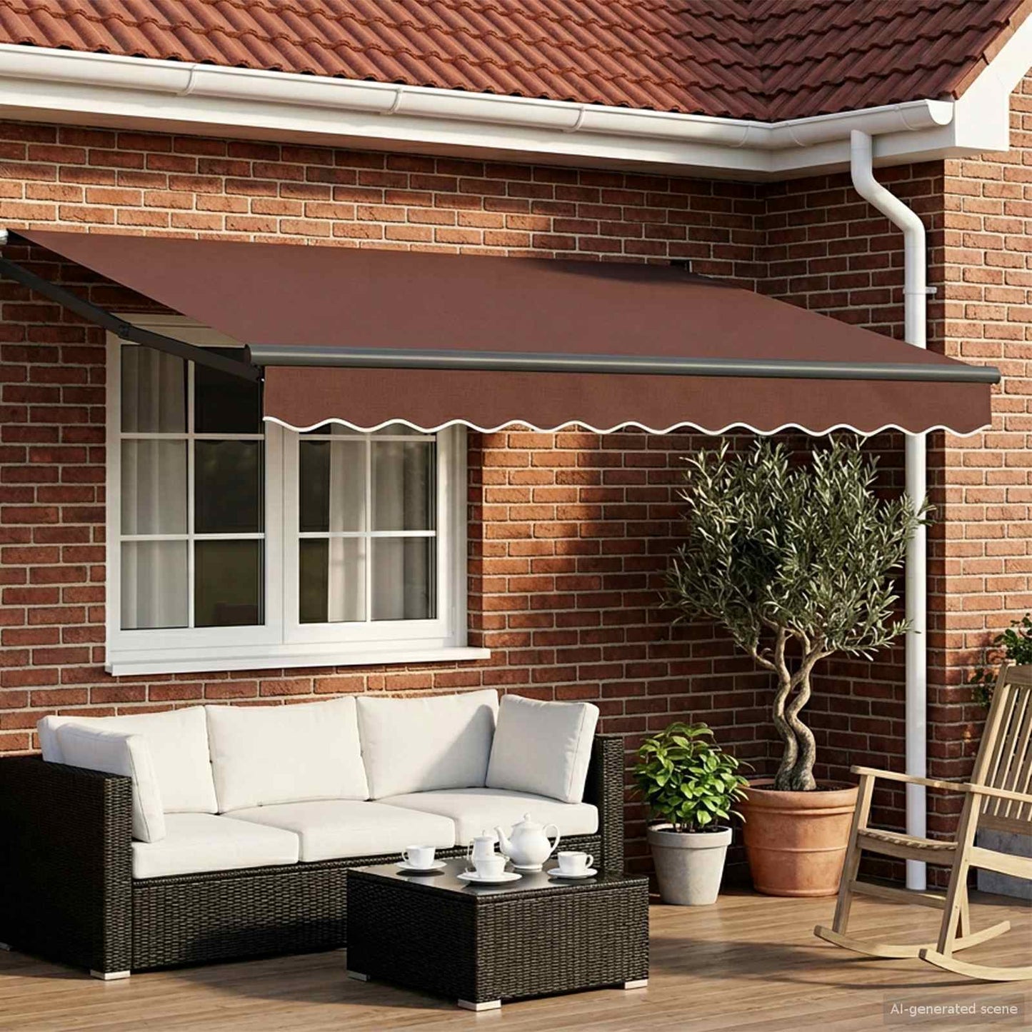 Electric Retractable Awning Brown and Anthracite 2.5 x 2 m