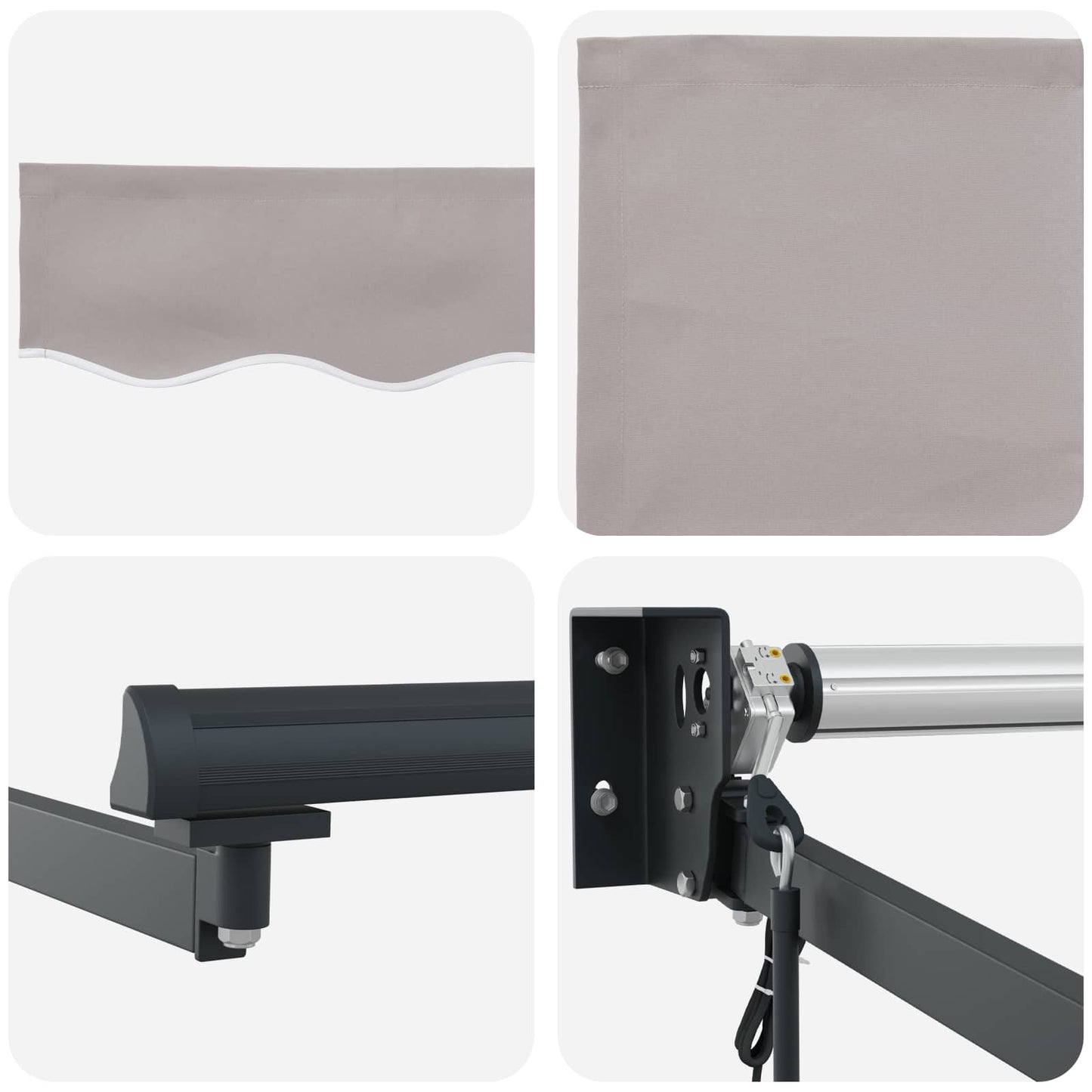 Electric Retractable Awning Light Grey and Anthracite 2.5 x 2 m