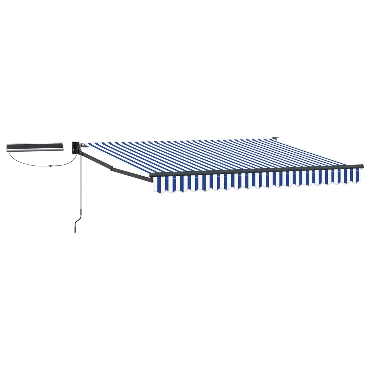 Electric Retractable Awning Blue, White and Anthracite 3 x 2 m