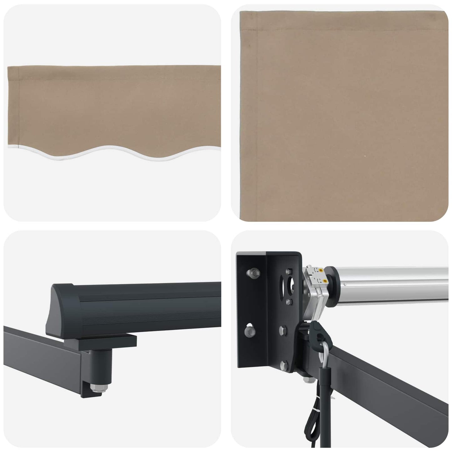 Electric Retractable Awning Beige and Anthracite 3.5 x 2 m