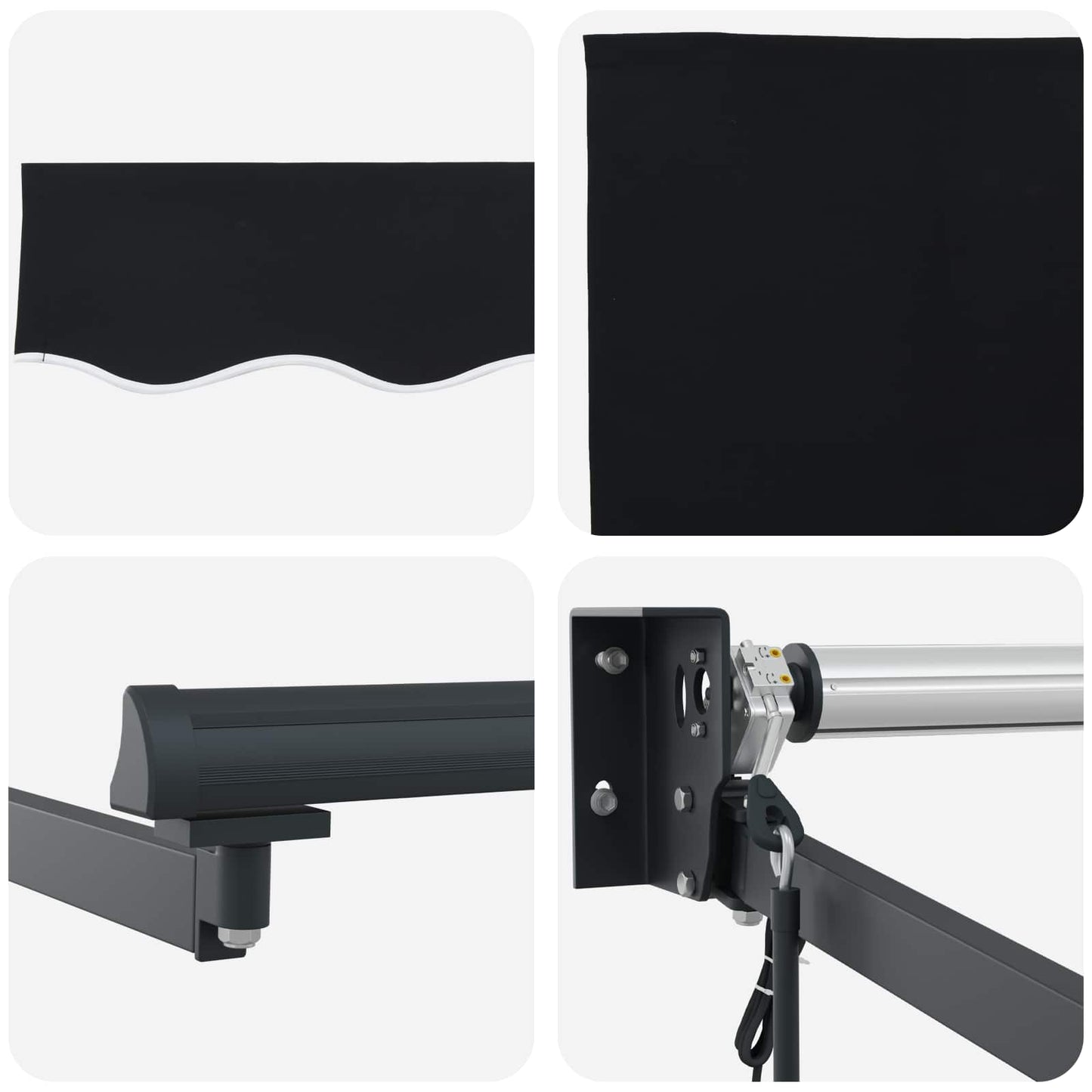Electric Retractable Awning Black and Anthracite 3 x 2.5 m