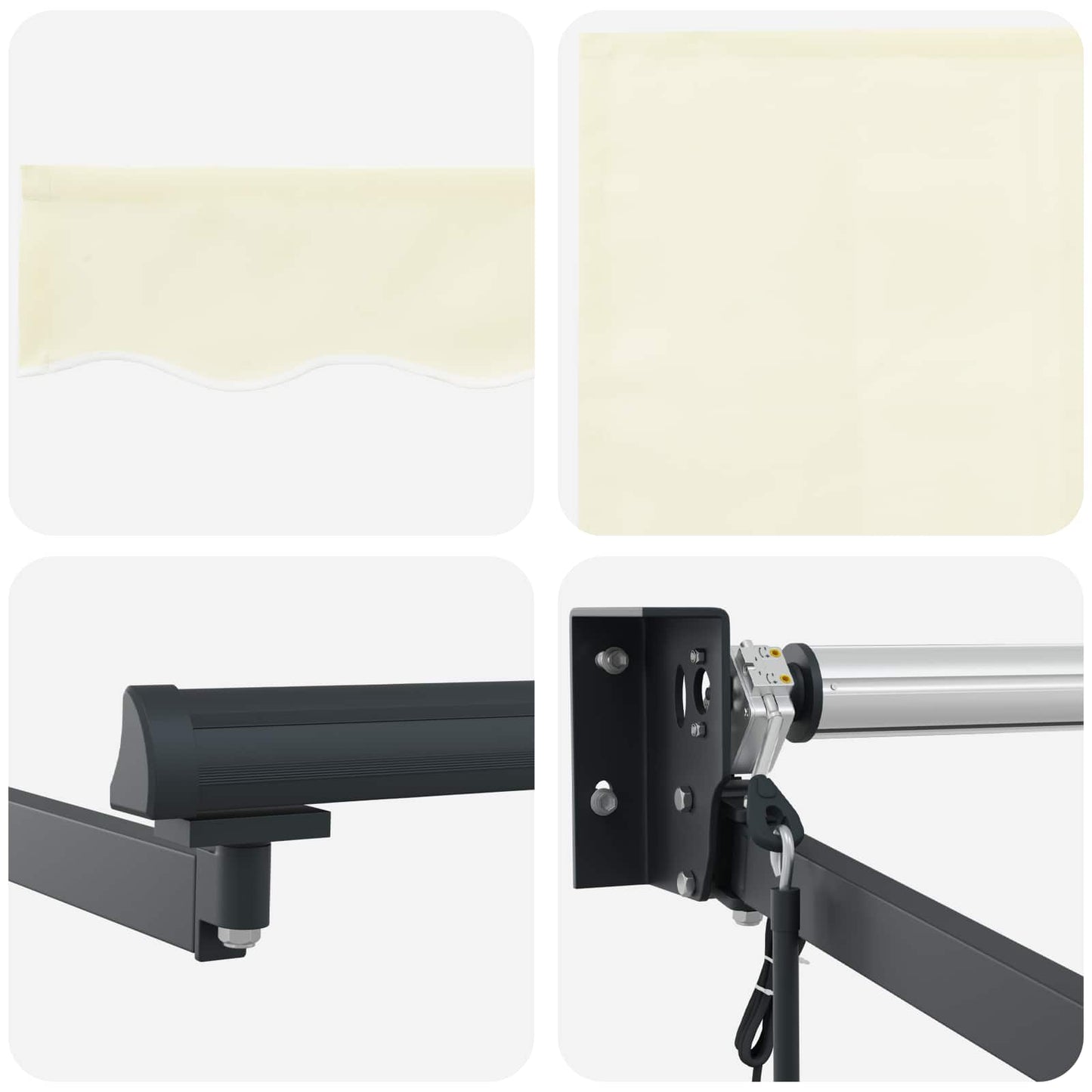 Electric Retractable Awning Cream and Anthracite 3.5 x 2.5 m