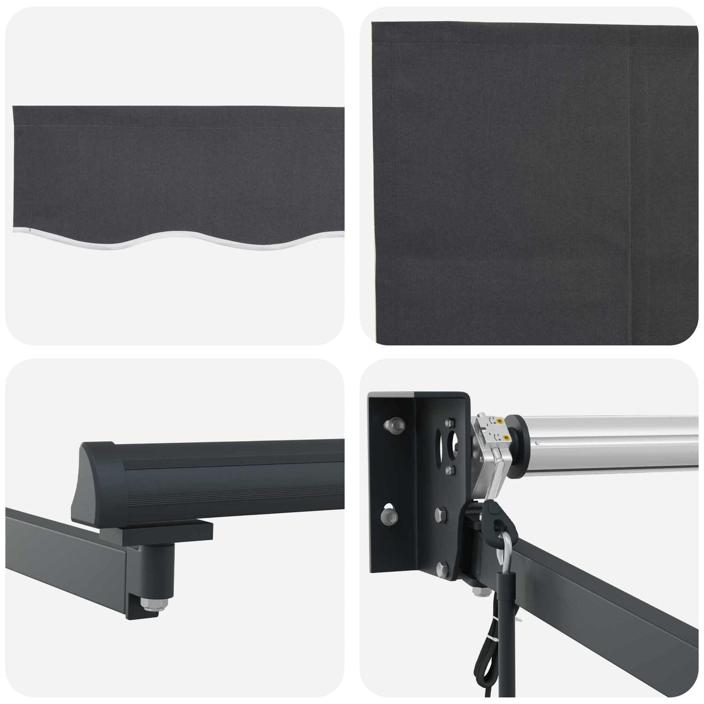 Electric Retractable Awning Anthracite 3.5 x 2.5 m