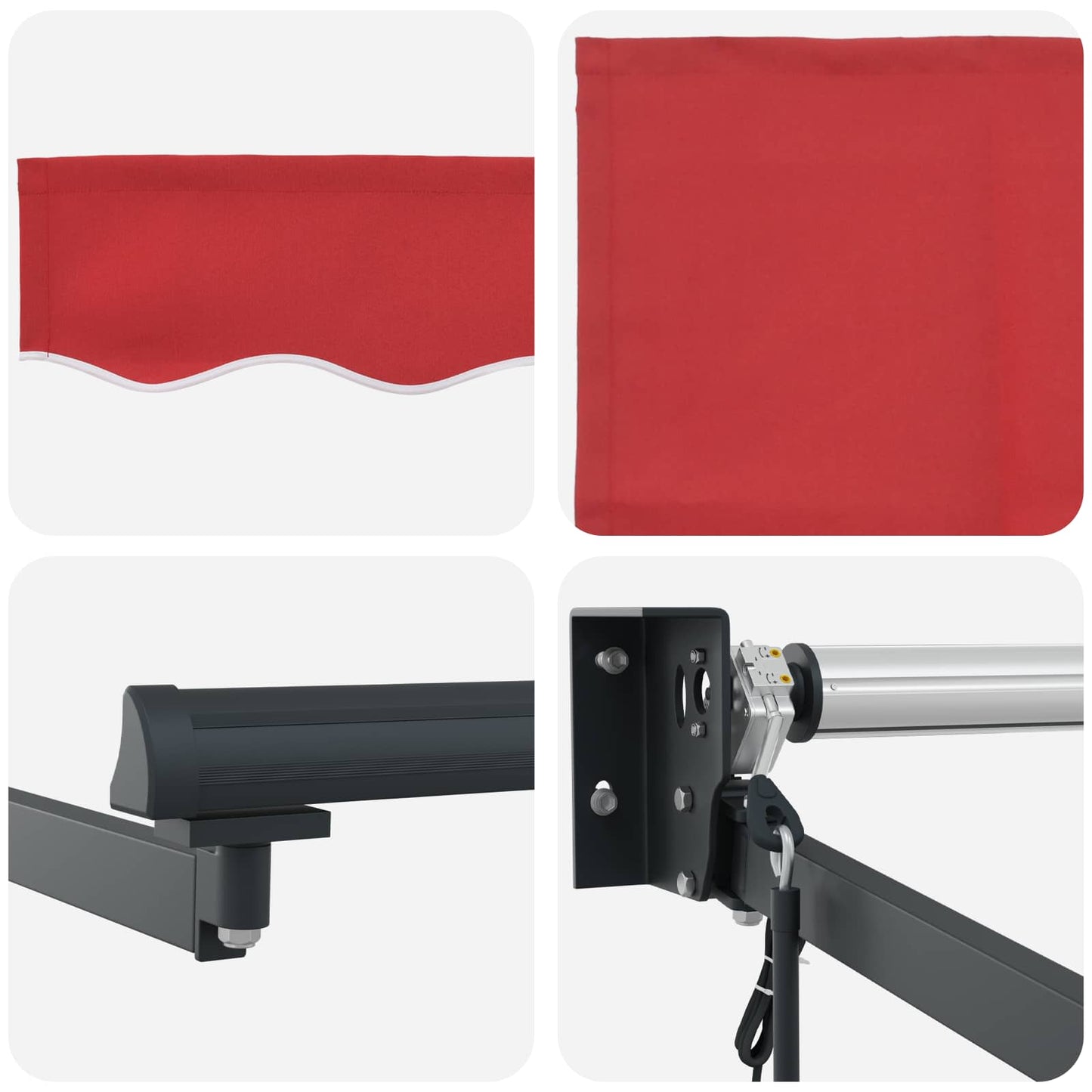 Electric Retractable Awning Red and Anthracite 3.5 x 2.5 m