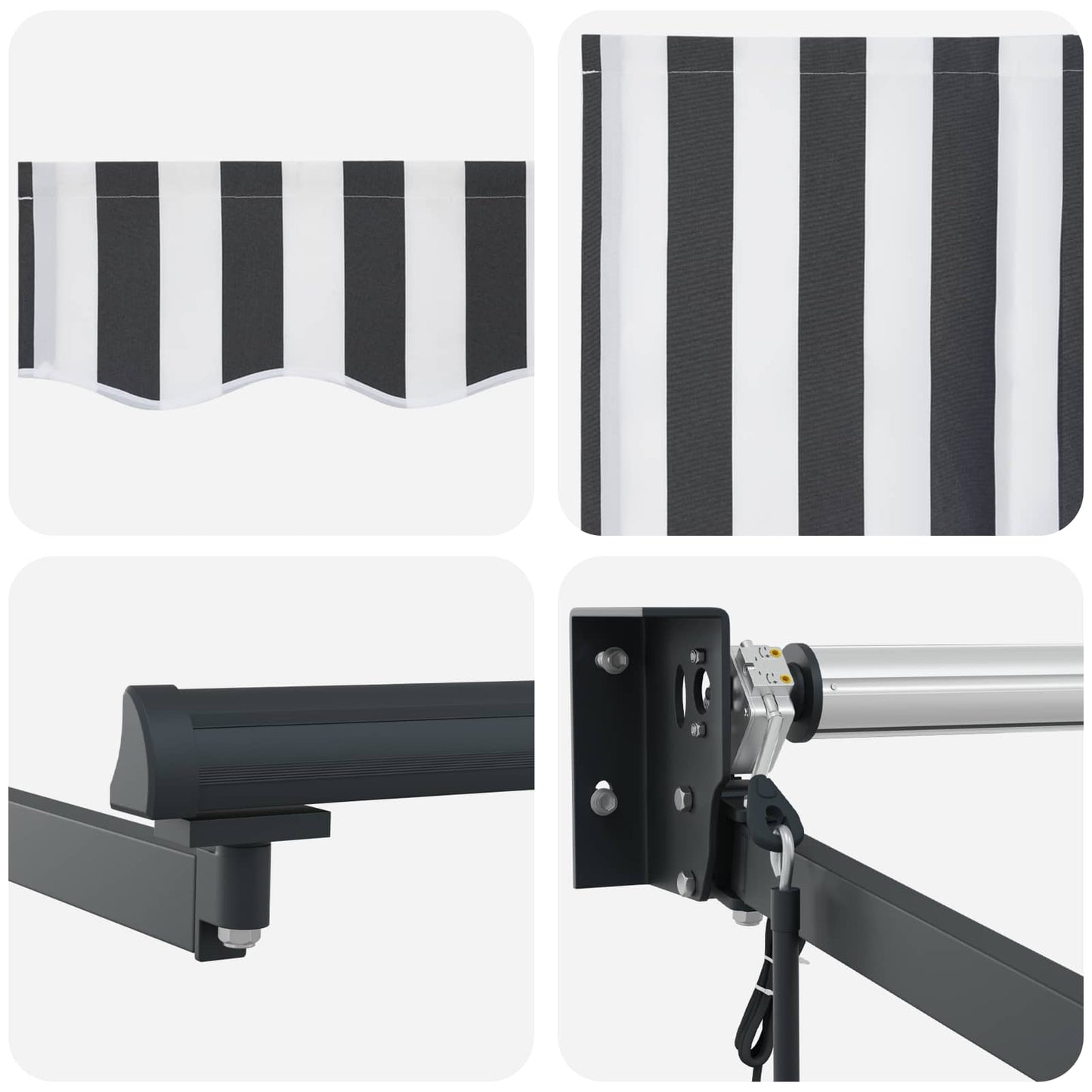 Electric Retractable Awning Anthracite and White 4 x 3 m