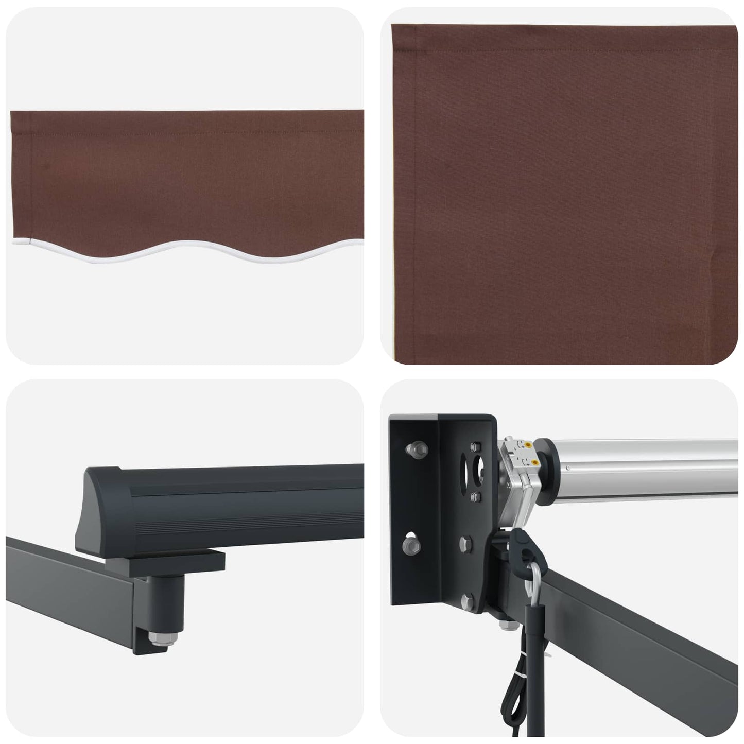 Electric Retractable Awning Brown and Anthracite 4.5 x 3 m