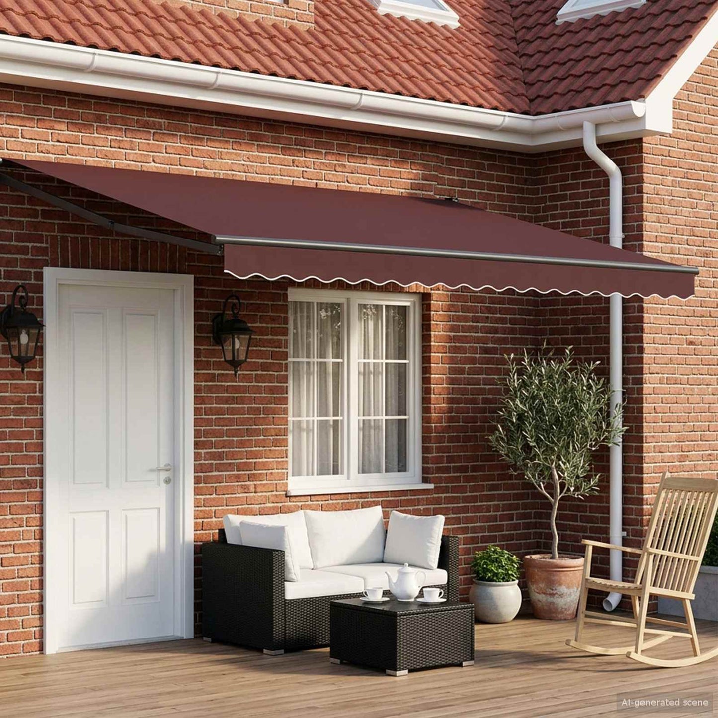 Electric Retractable Awning Brown and Anthracite 4.5 x 3 m