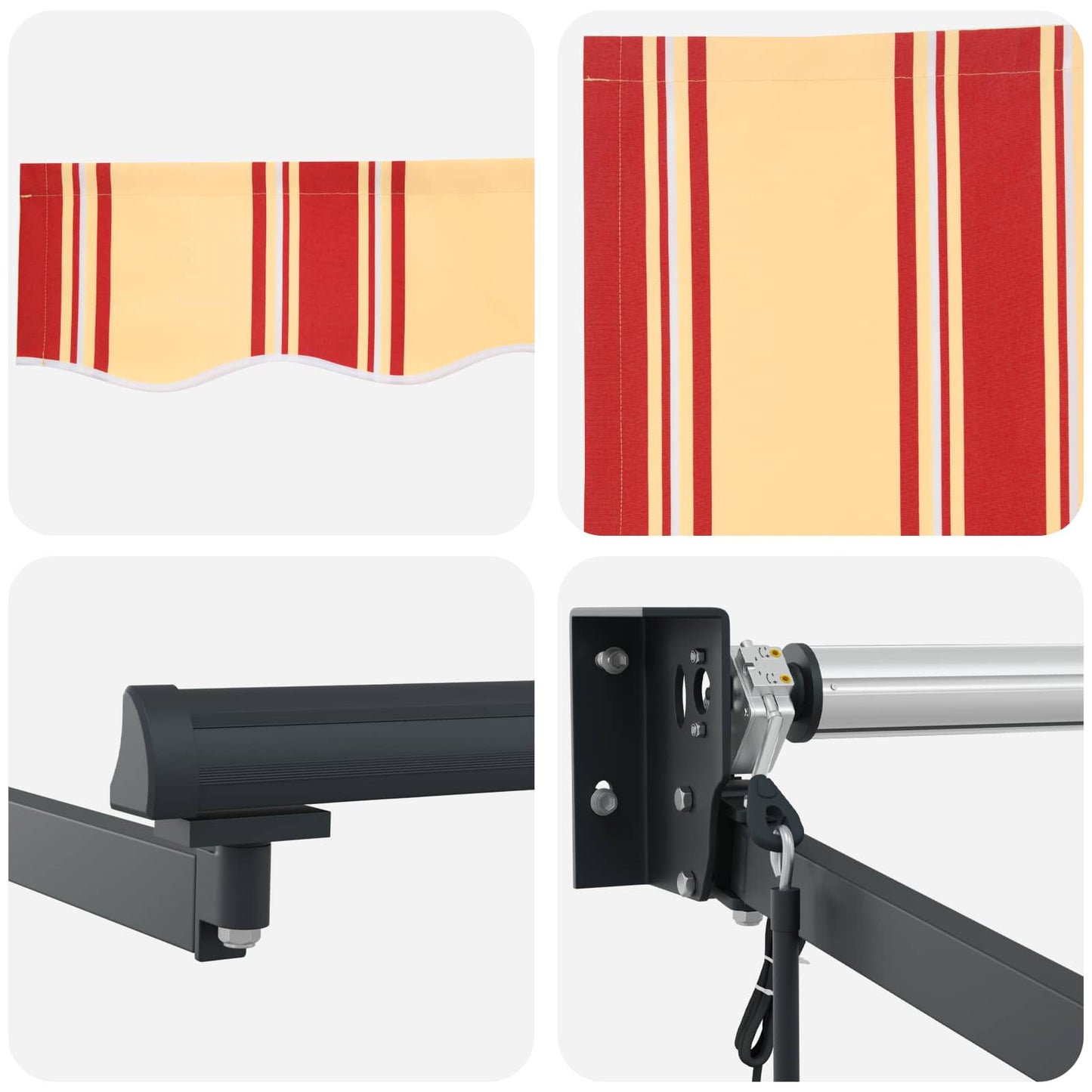 Electric Retractable Awning Multicolour 4.5 x 3 m