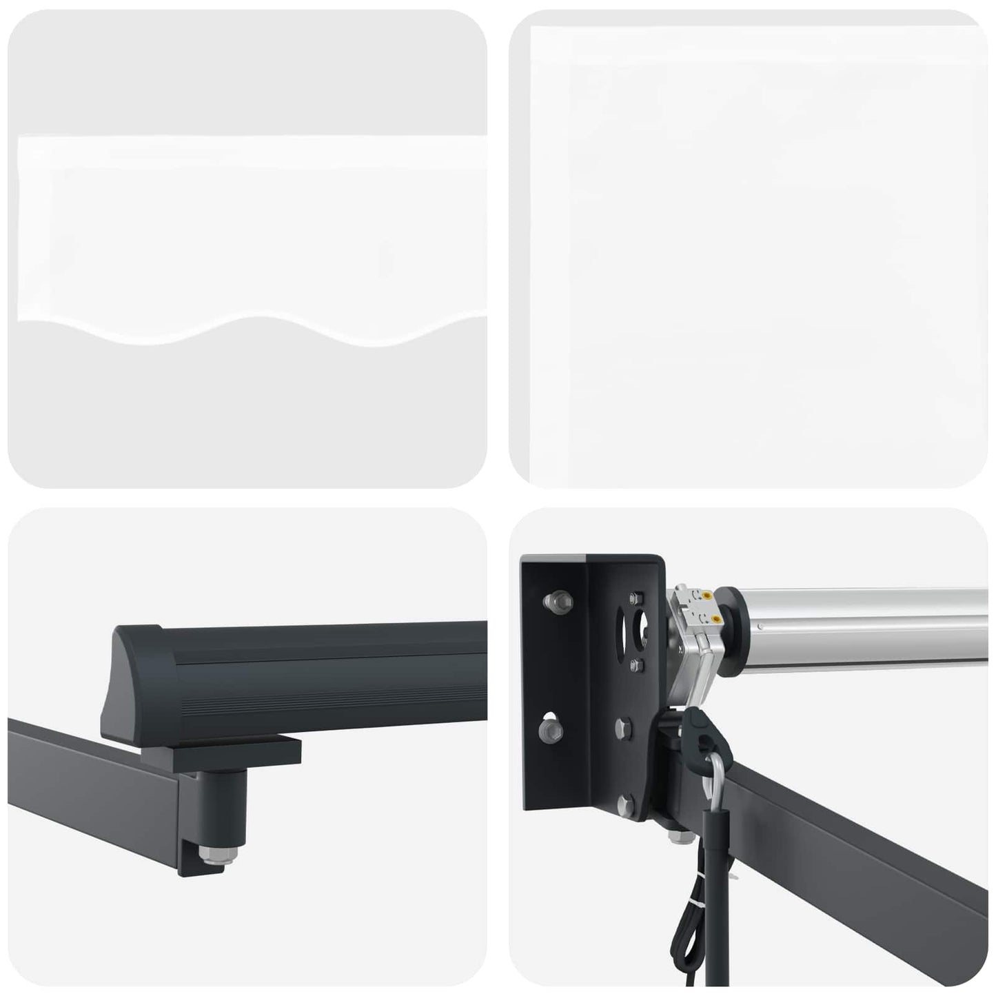Electric Retractable Awning White and Anthracite 4.5 x 3 m