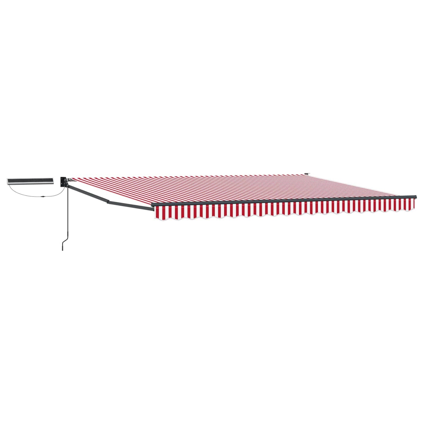 Electric Retractable Awning Red, White and Anthracite 5 x 3 m