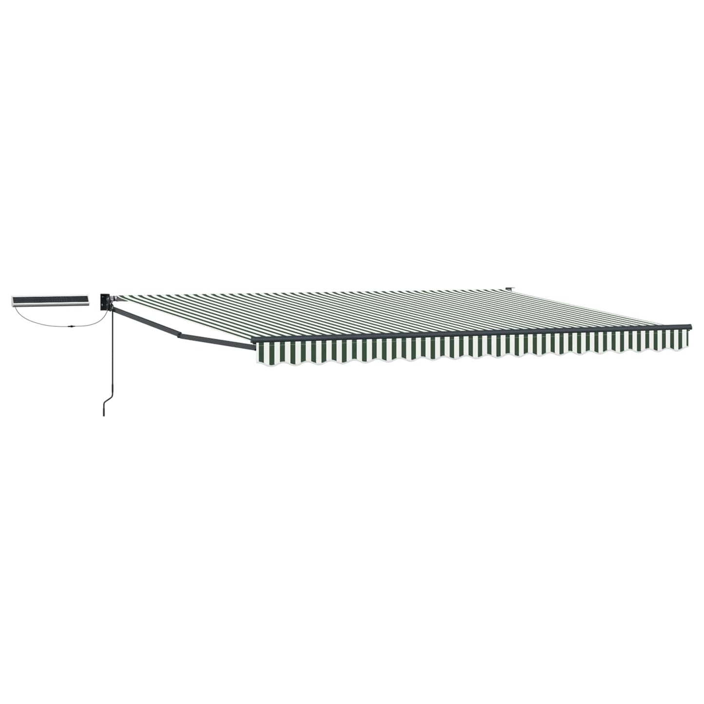 Electric Retractable Awning Green, White and Anthracite 5 x 3 m