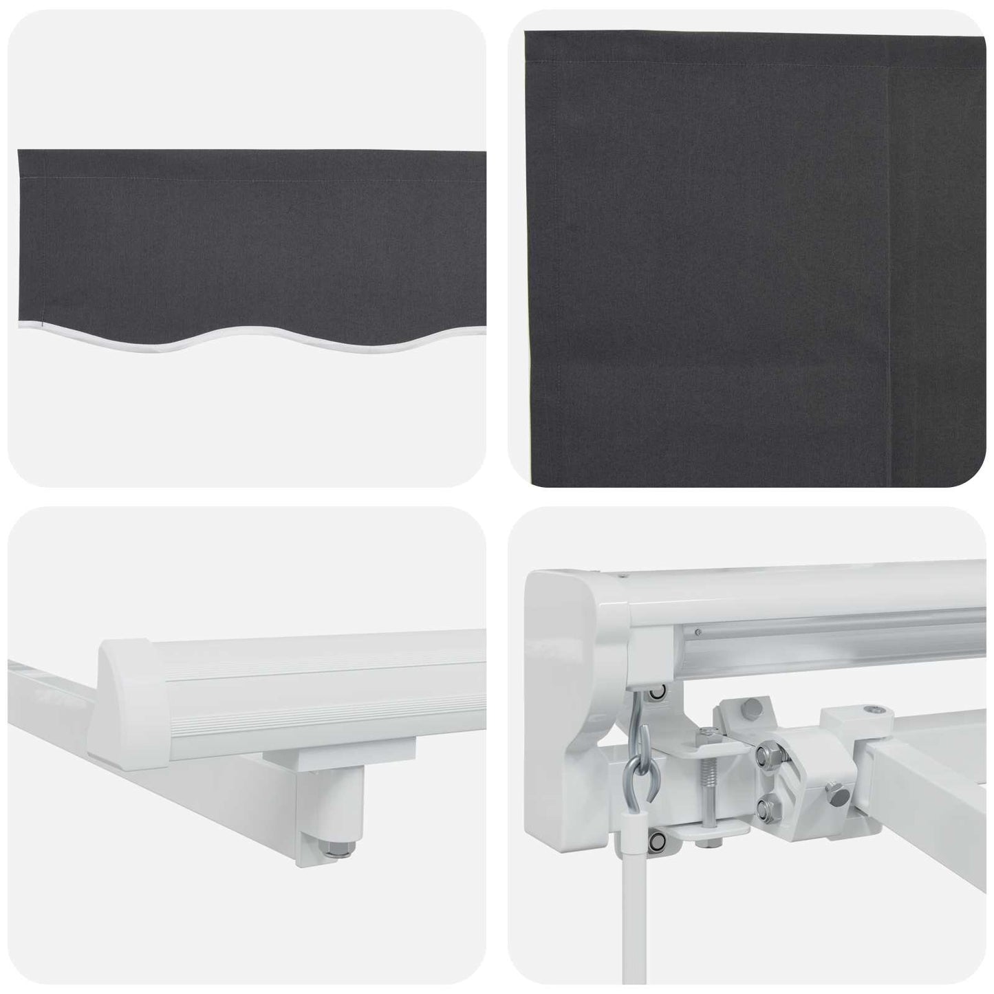 Manual Retractable Awning Anthracite 3 x 2.5 m