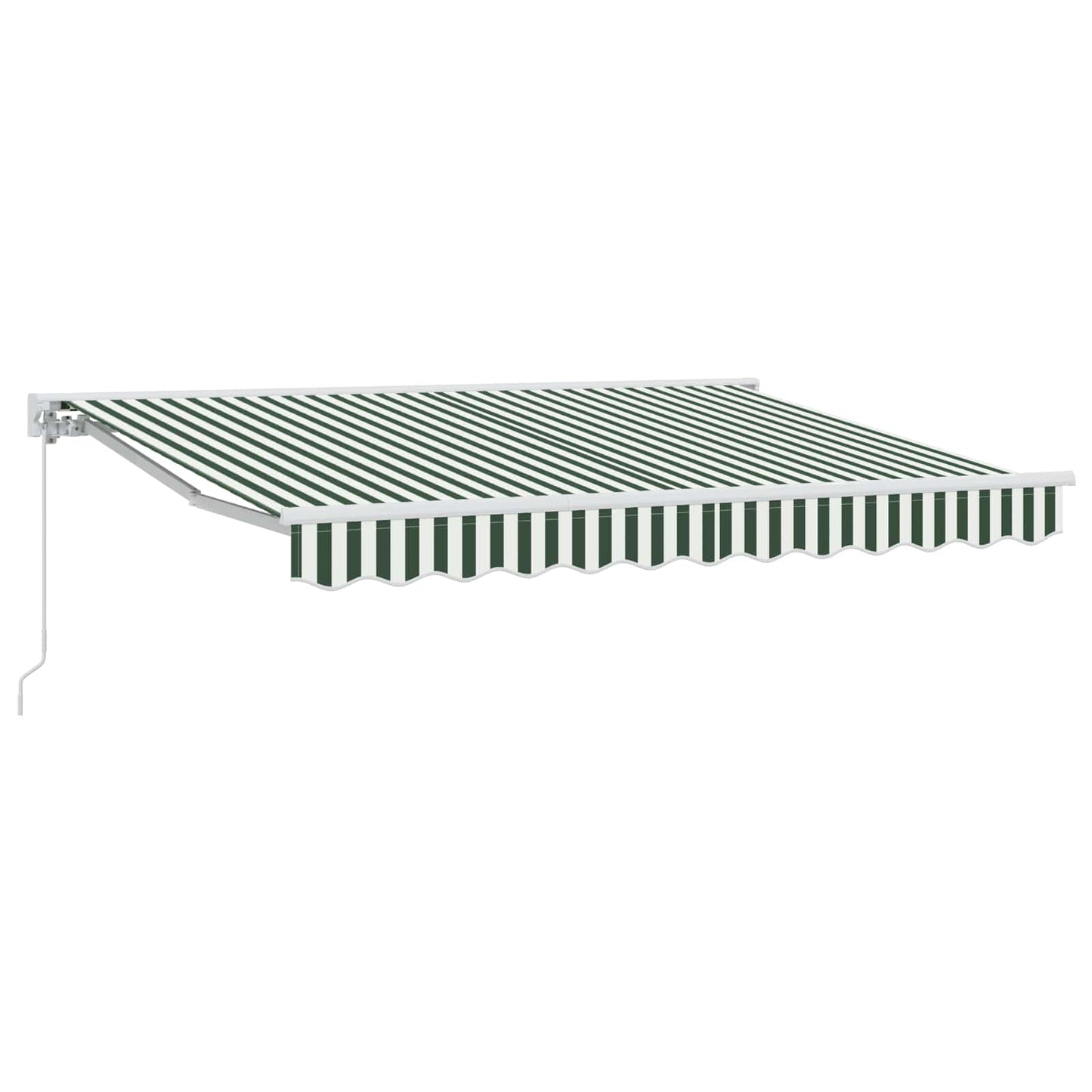 Manual Retractable Awning Green and White 3 x 2.5 m