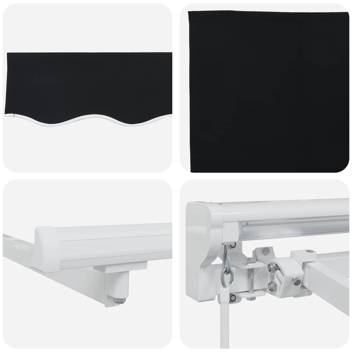 Manual Retractable Awning Black 3.5 x 2.5 m