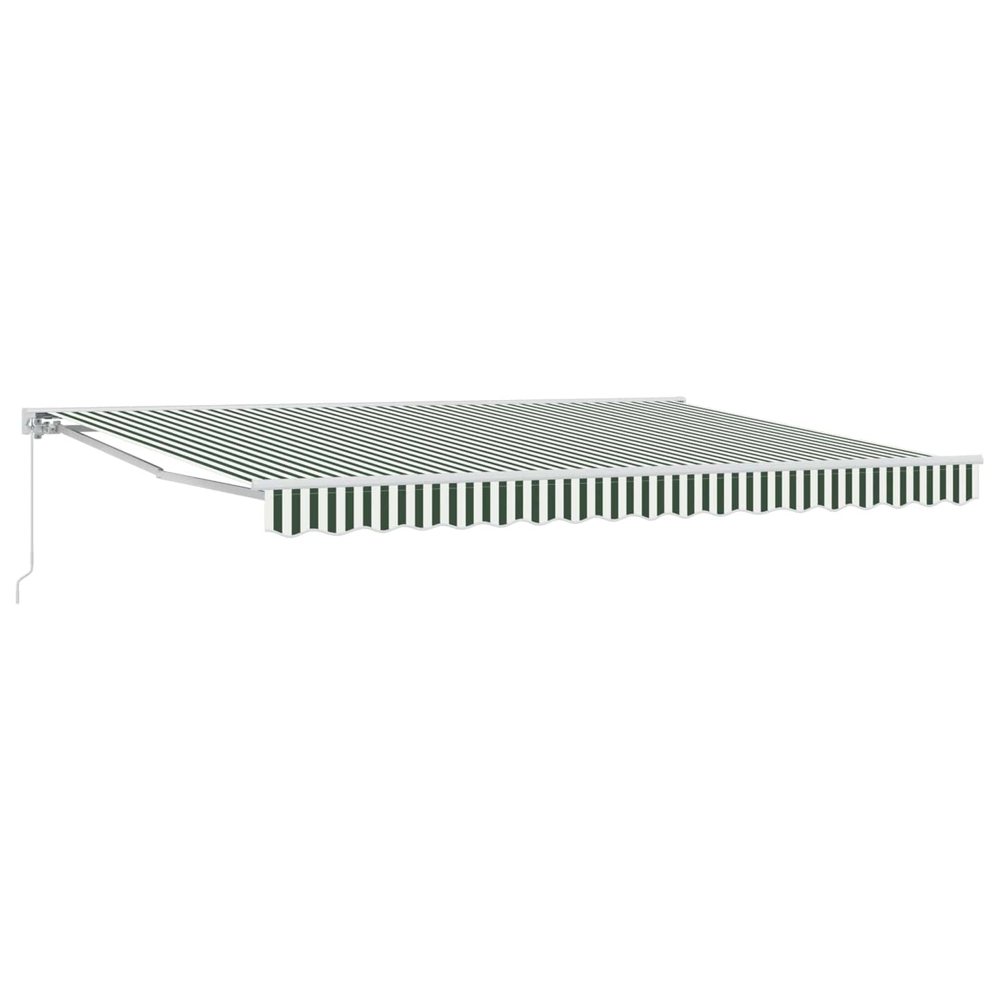 Manual Retractable Awning Green and White 4 x 3.5 m