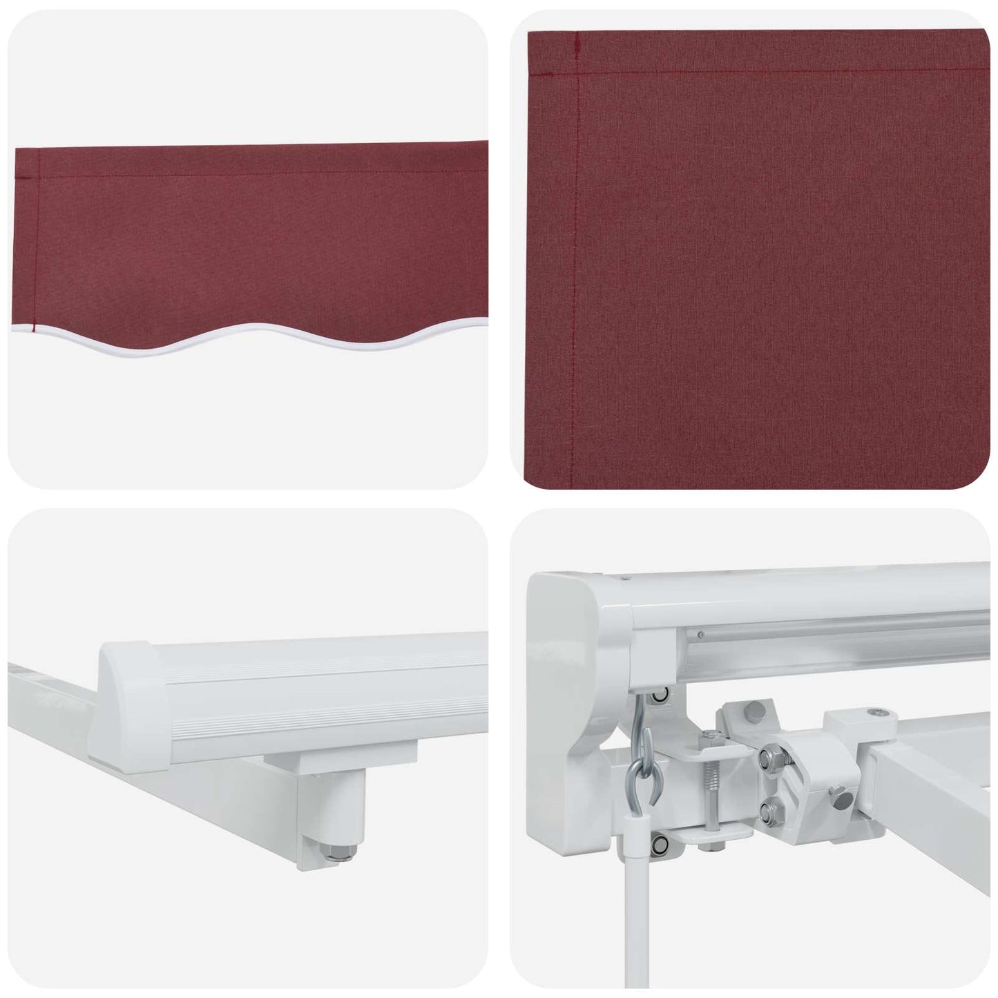 Manual Retractable Awning Burgundy 4.5 x 3 m