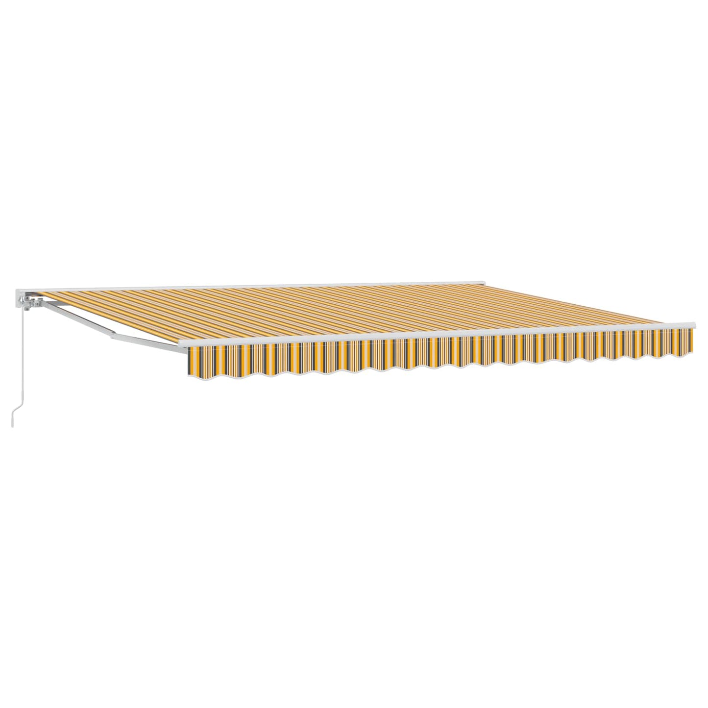 Manual Retractable Awning Yellow, Grey and White 4.5 x 3 m