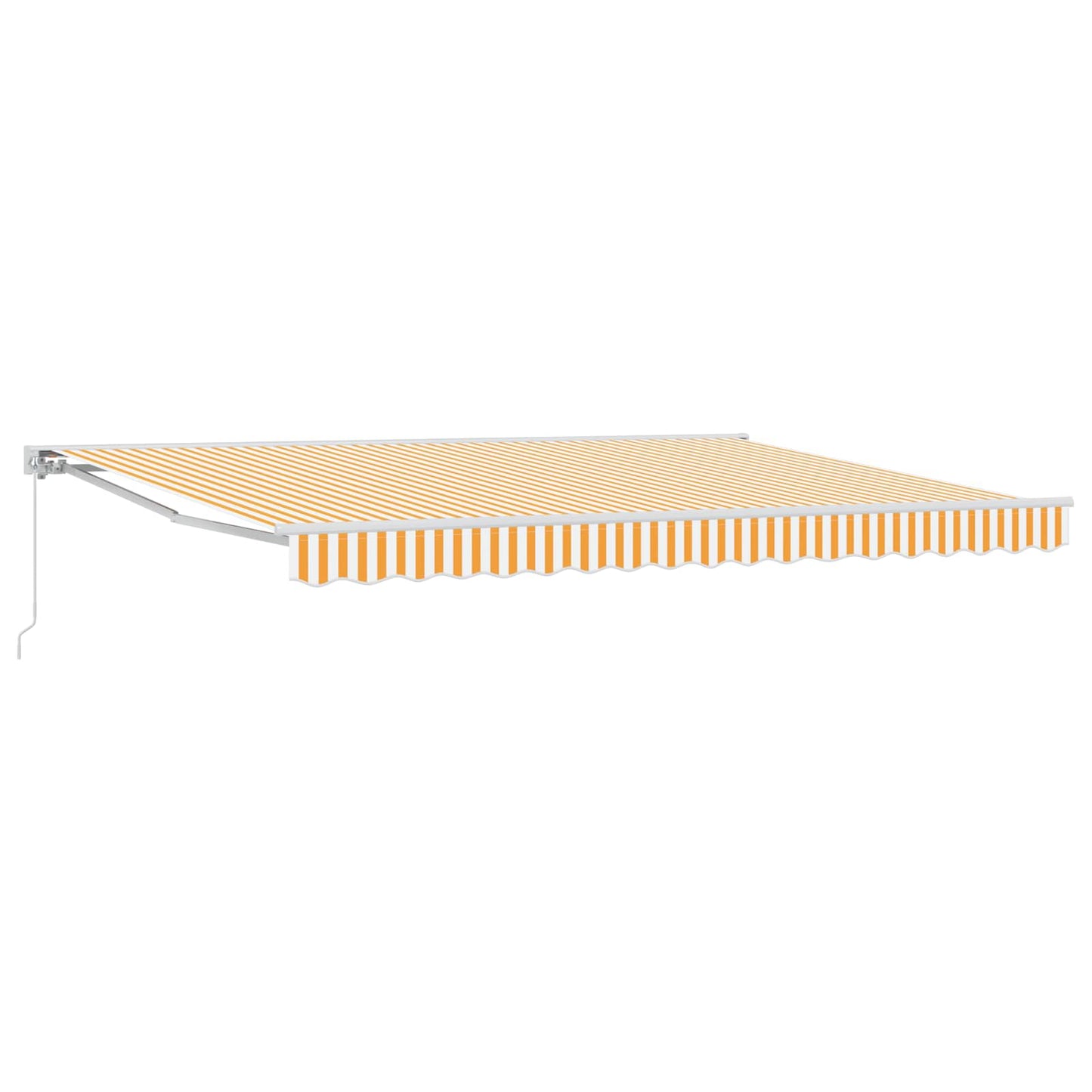 Manual Retractable Awning Yellow and White 4.5 x 3.5 m