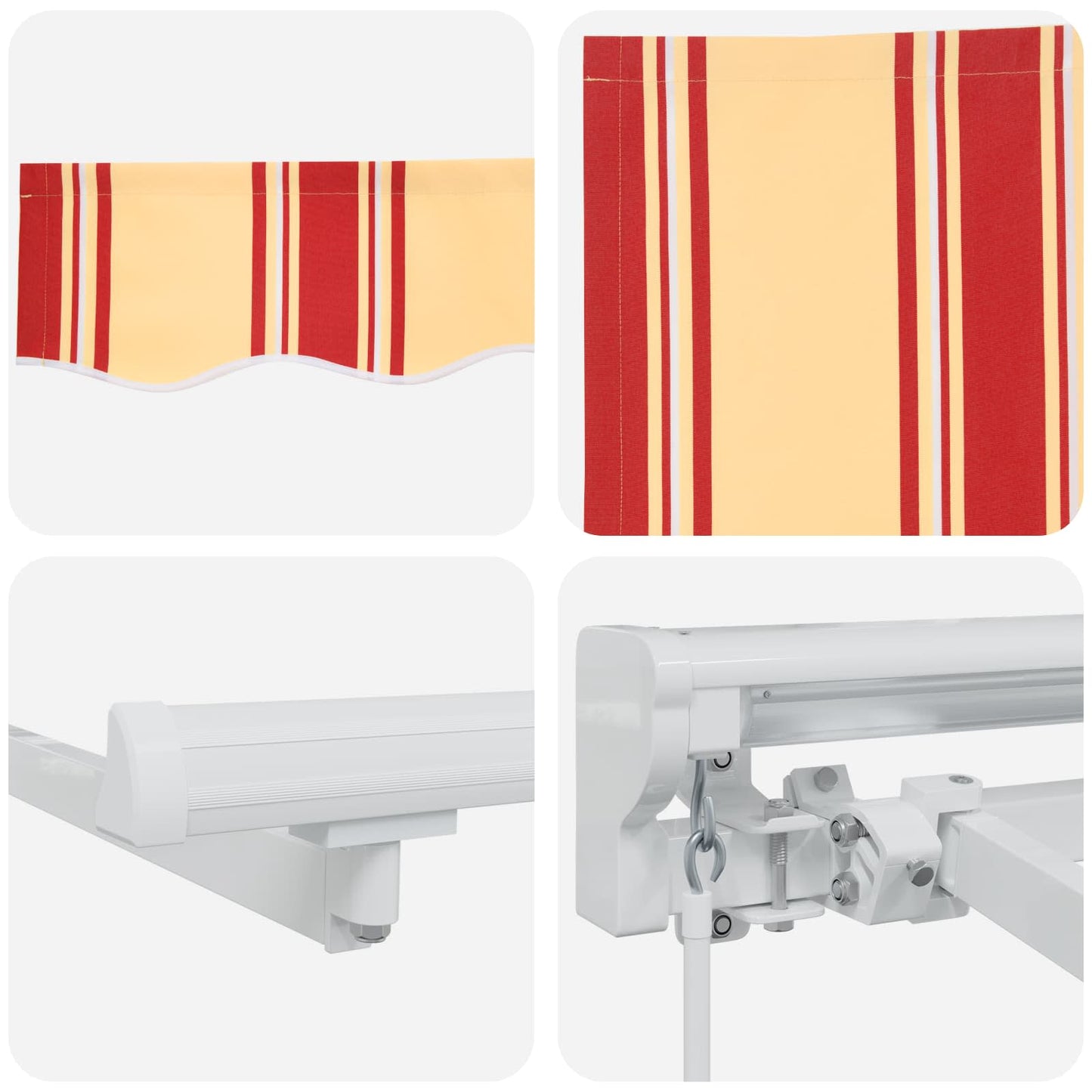 Manual Retractable Awning Yellow and Orange 4.5 x 3.5 m