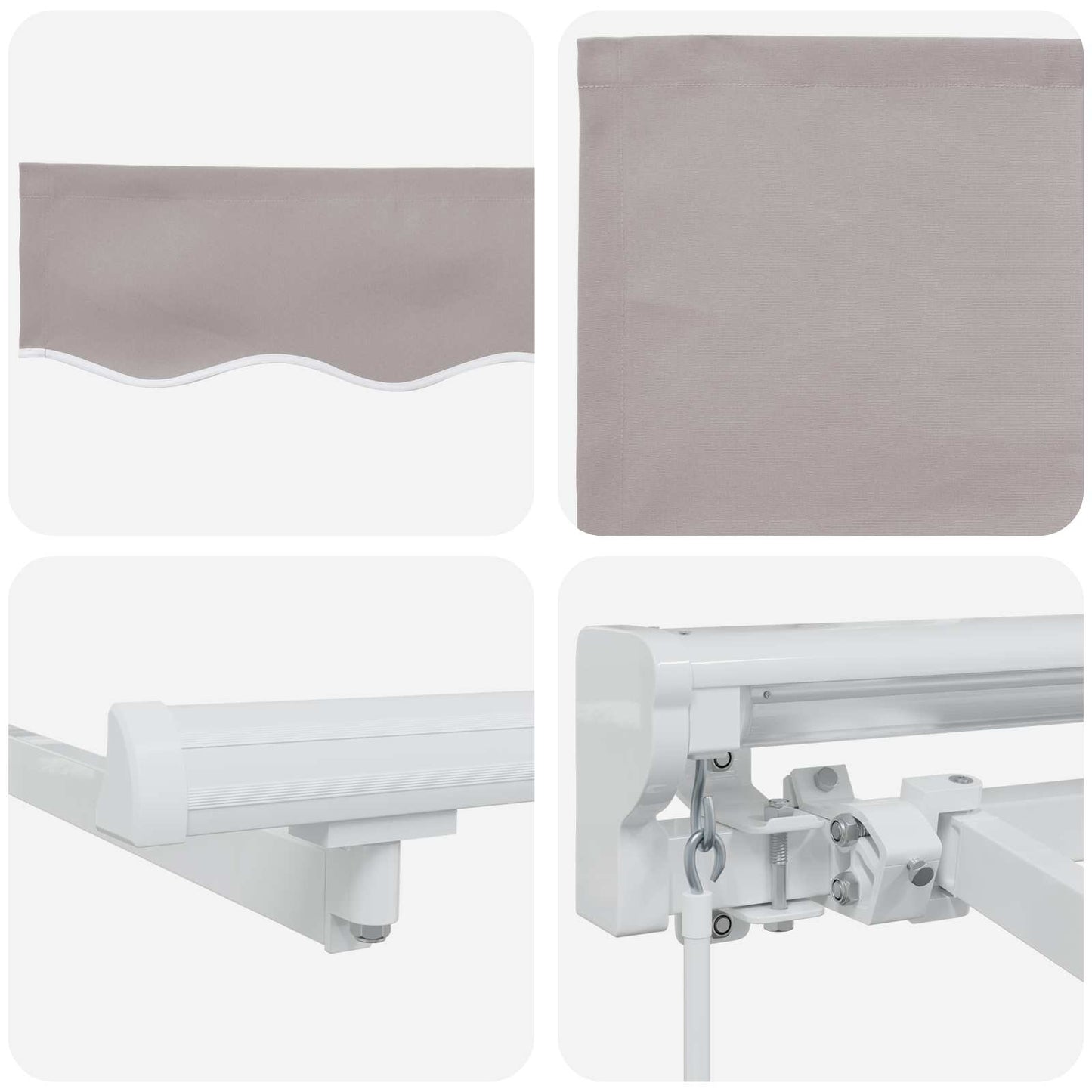 Manual Retractable Awning Light Grey 5 x 3 m
