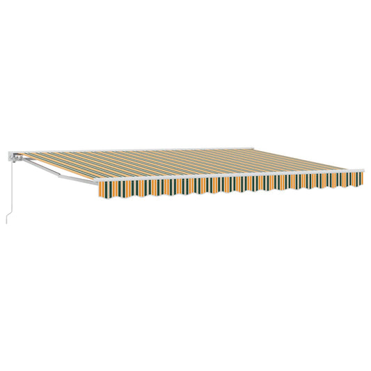 Manual Retractable Awning Green and Yellow 5 x 3 m