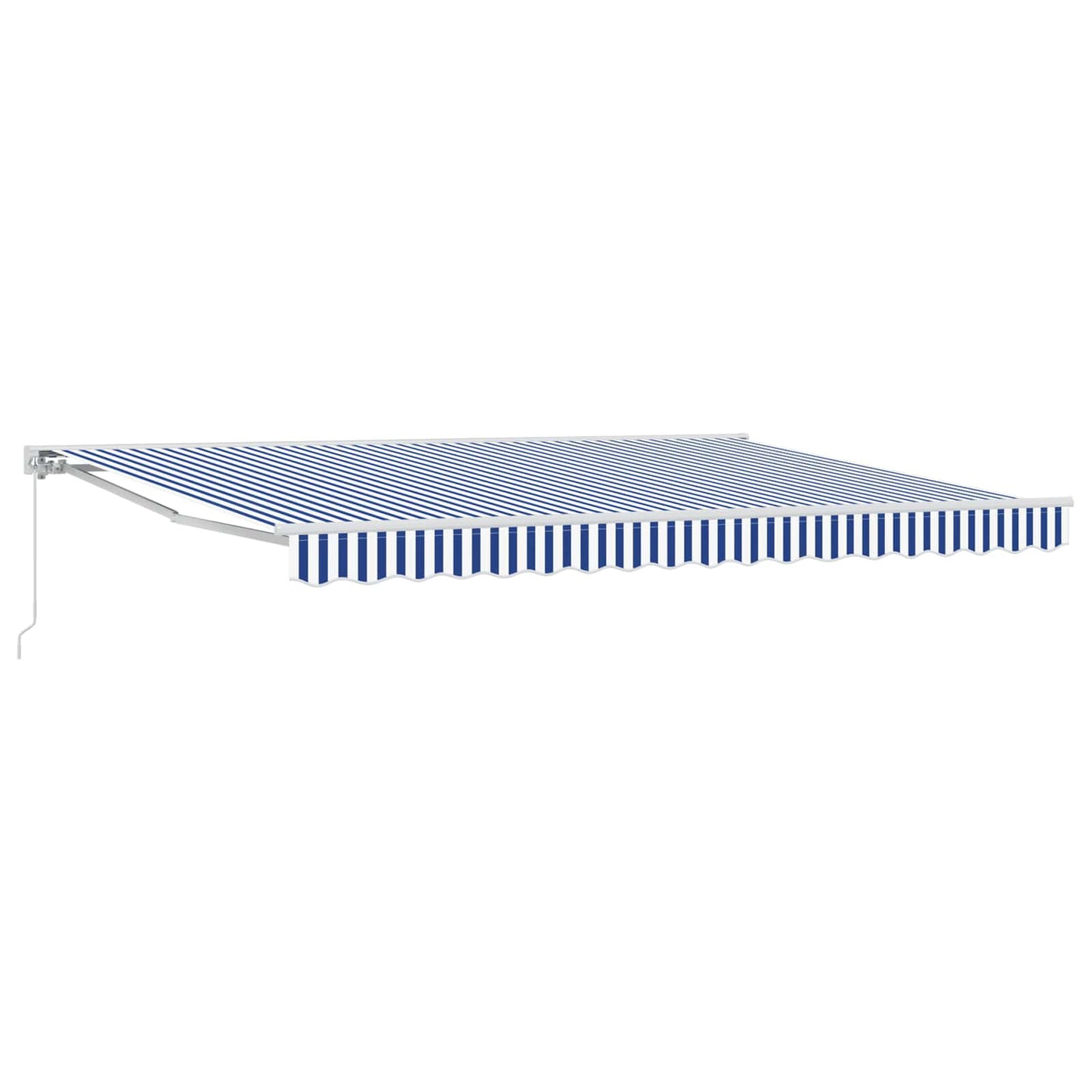 Manual Retractable Awning Blue and White 5 x 3.5 m
