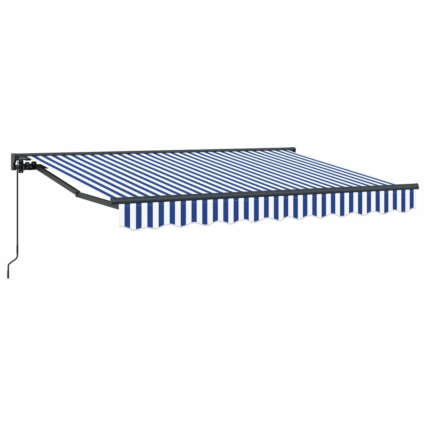 Manual Retractable Awning Blue and White 2.5 x 2 m