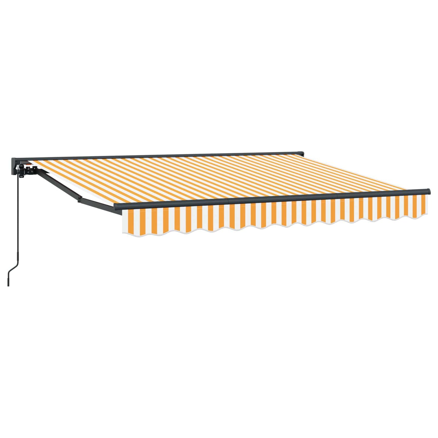 Manual Retractable Awning Yellow and White 2.5 x 2 m