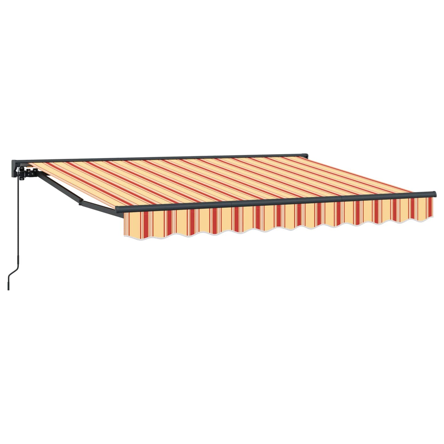 Manual Retractable Awning Yellow, Orange and White 2.5 x 2 m
