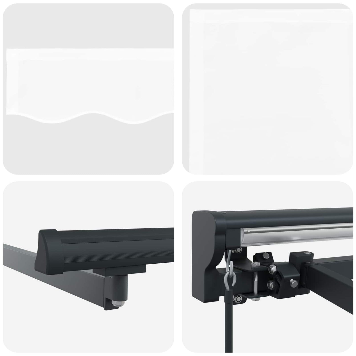Manual Retractable Awning White 3.5 x 2 m