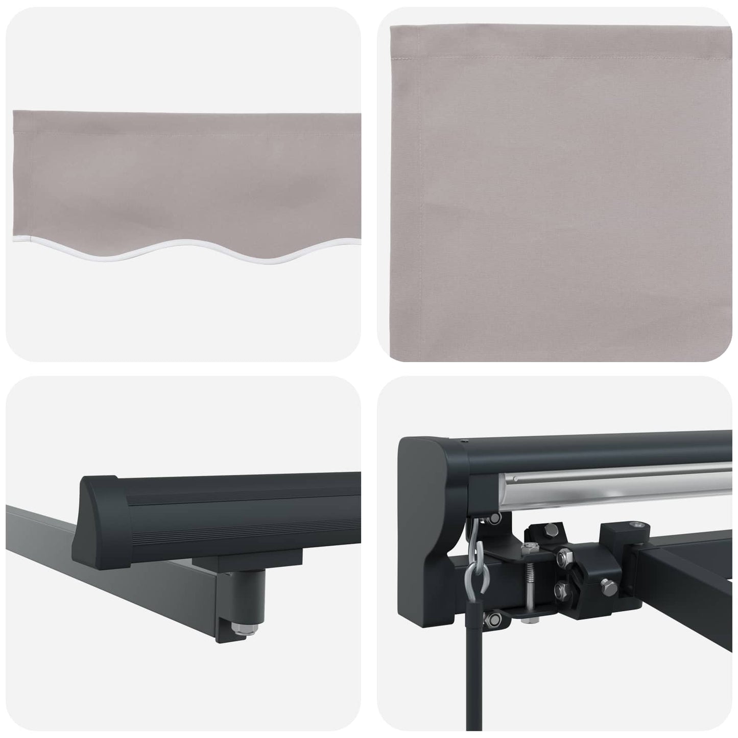 Manual Retractable Awning Light Grey 4 x 3.5 m