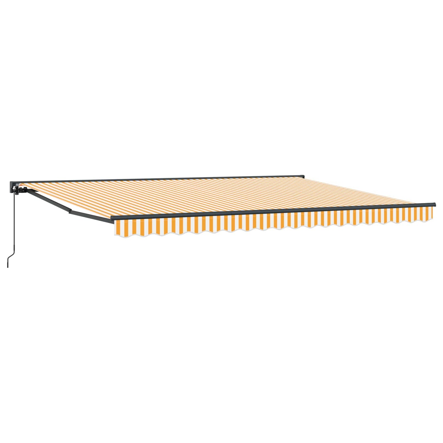 Manual Retractable Awning Yellow and White 4.5 x 3.5 m