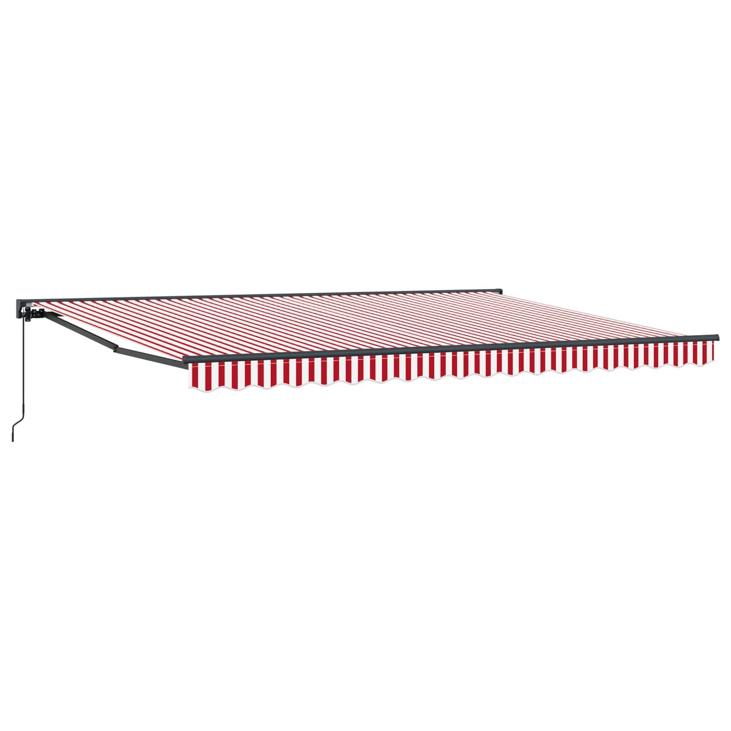 Manual Retractable Awning Red and White 4.5 x 3.5 m