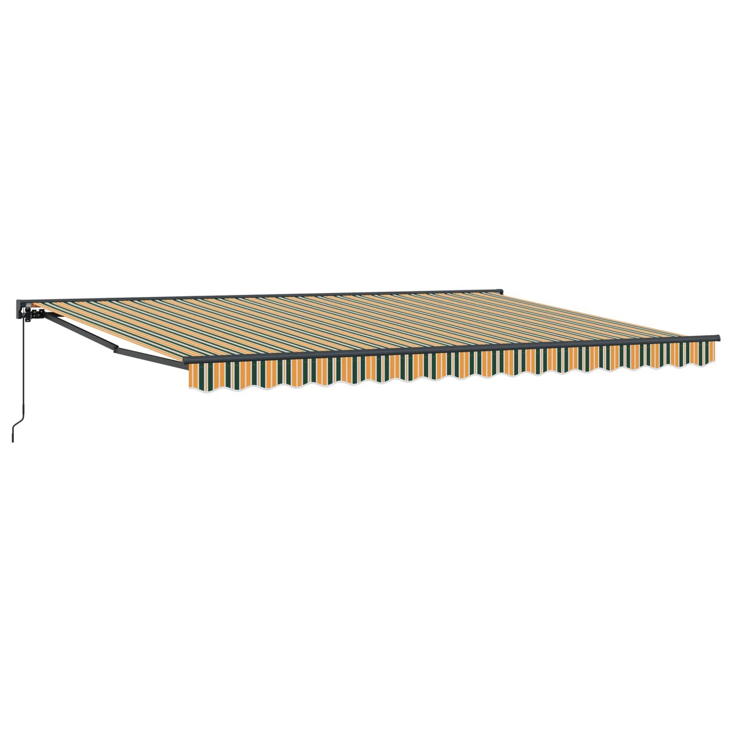 Manual Retractable Awning Green and Yellow 5 x 3.5 m