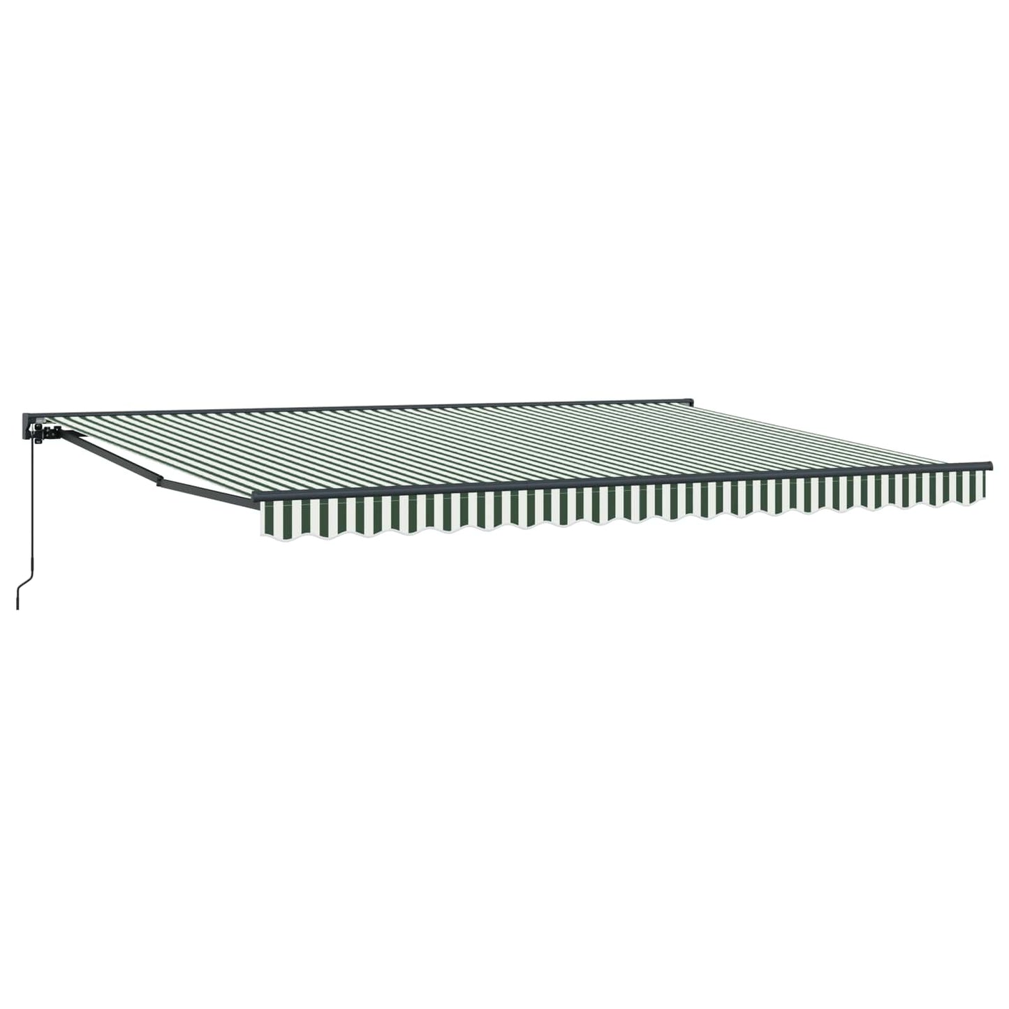 Manual Retractable Awning Green and White 5 x 3.5 m