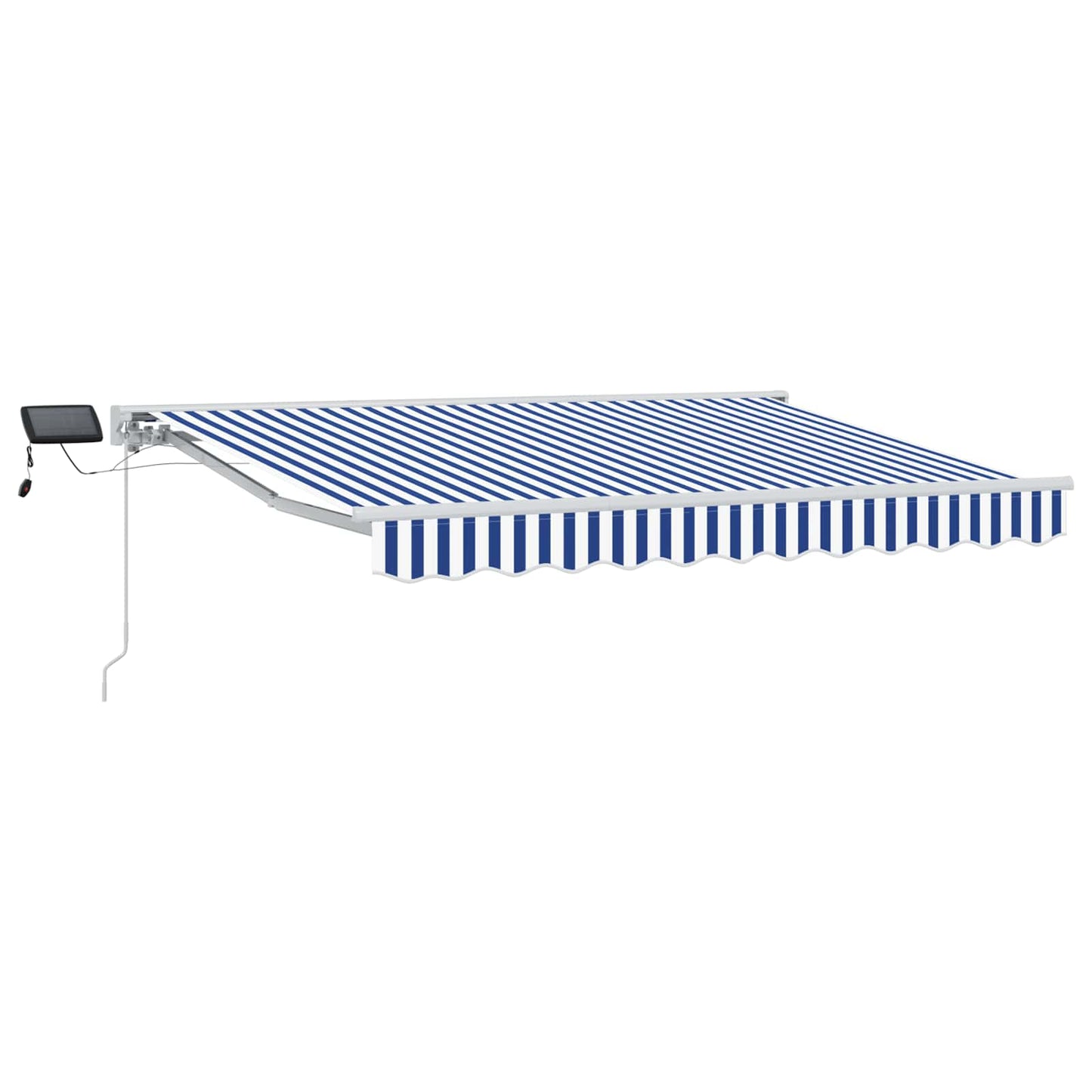 Manual Awning Frame with LEDs Blue and White 2.5 x 2 m