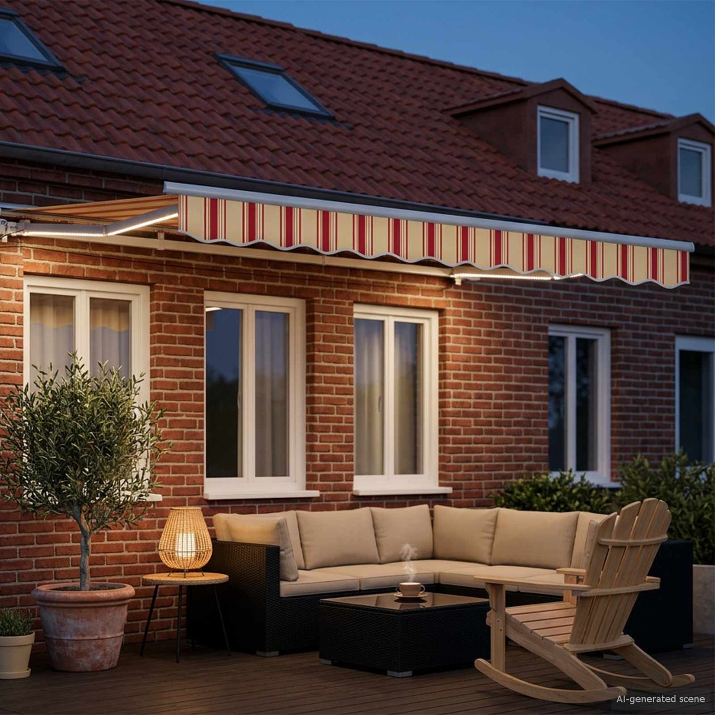 Manual Awning Frame with LEDs 2.5 x 2 m