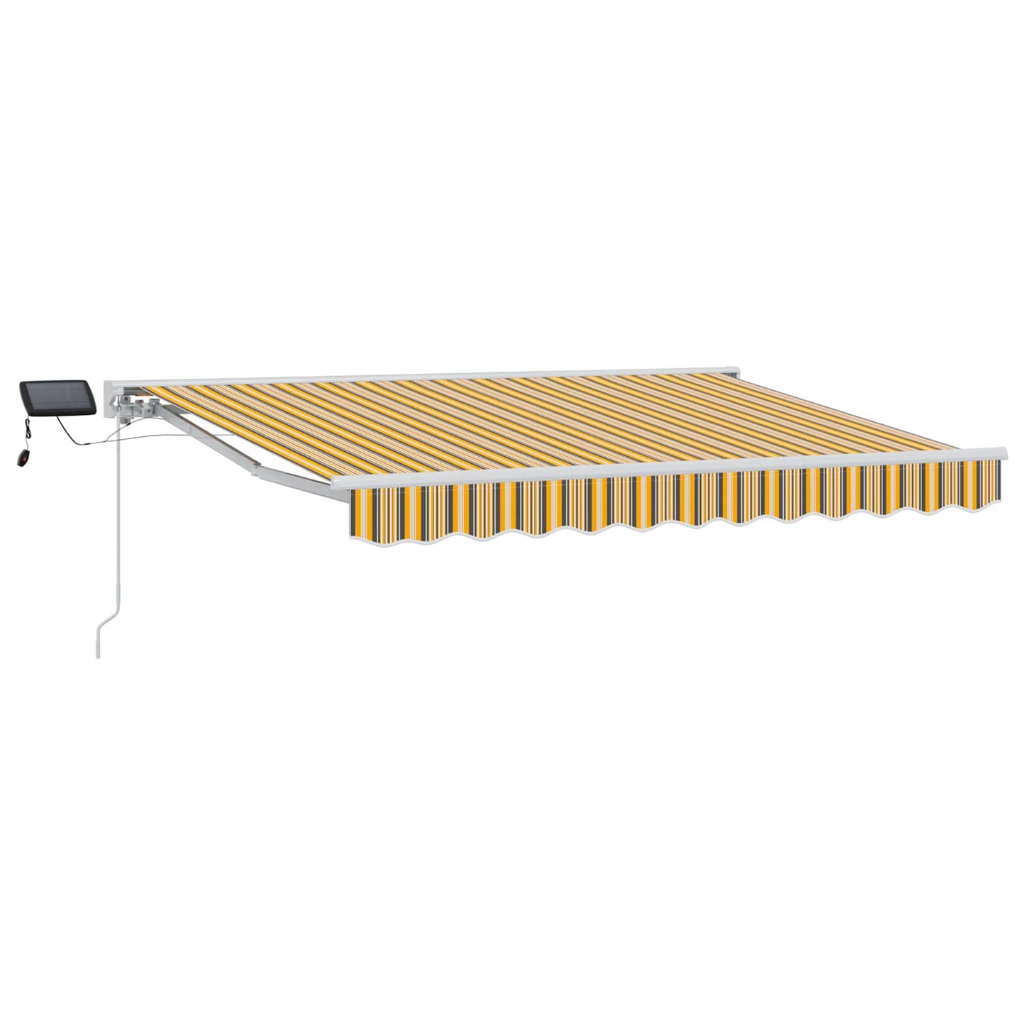 Manual Awning Frame with LEDs Yellow, Grey and White 2.5 x 2 m