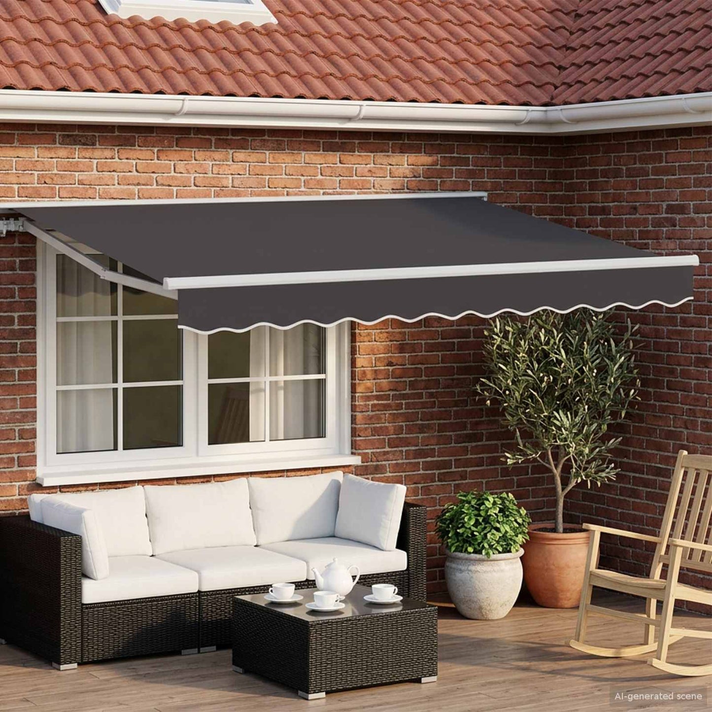 White and Anthracite 3 x 2 m Polyester with PU coating