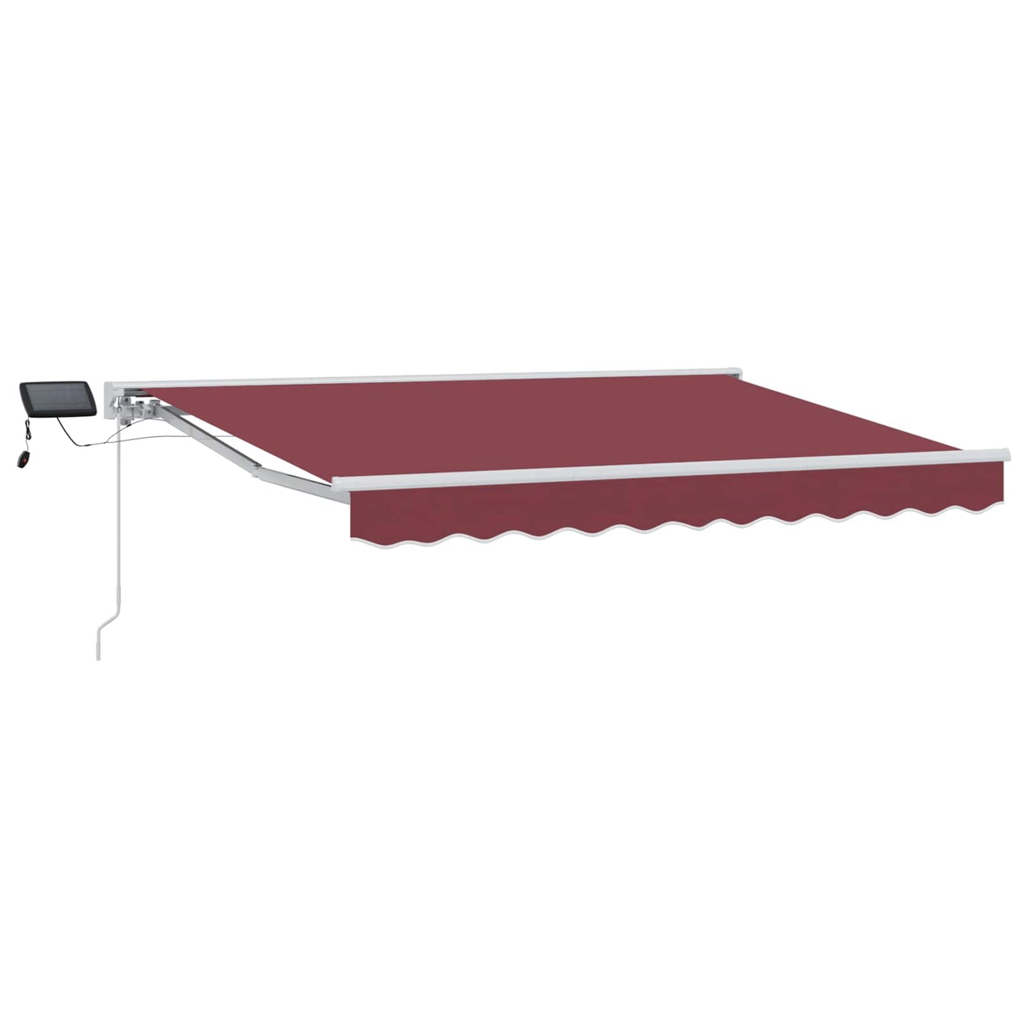 Manual Awning Frame with LEDs Burgundy and White 3.5 x 2 m