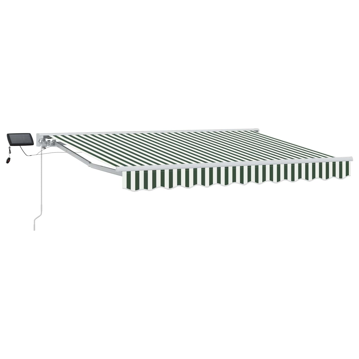 Manual Awning Frame with LEDs Green and White 3.5 x 2 m