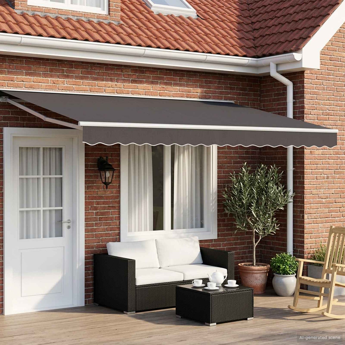 White and Anthracite 4 x 2 m Polyester with PU coating