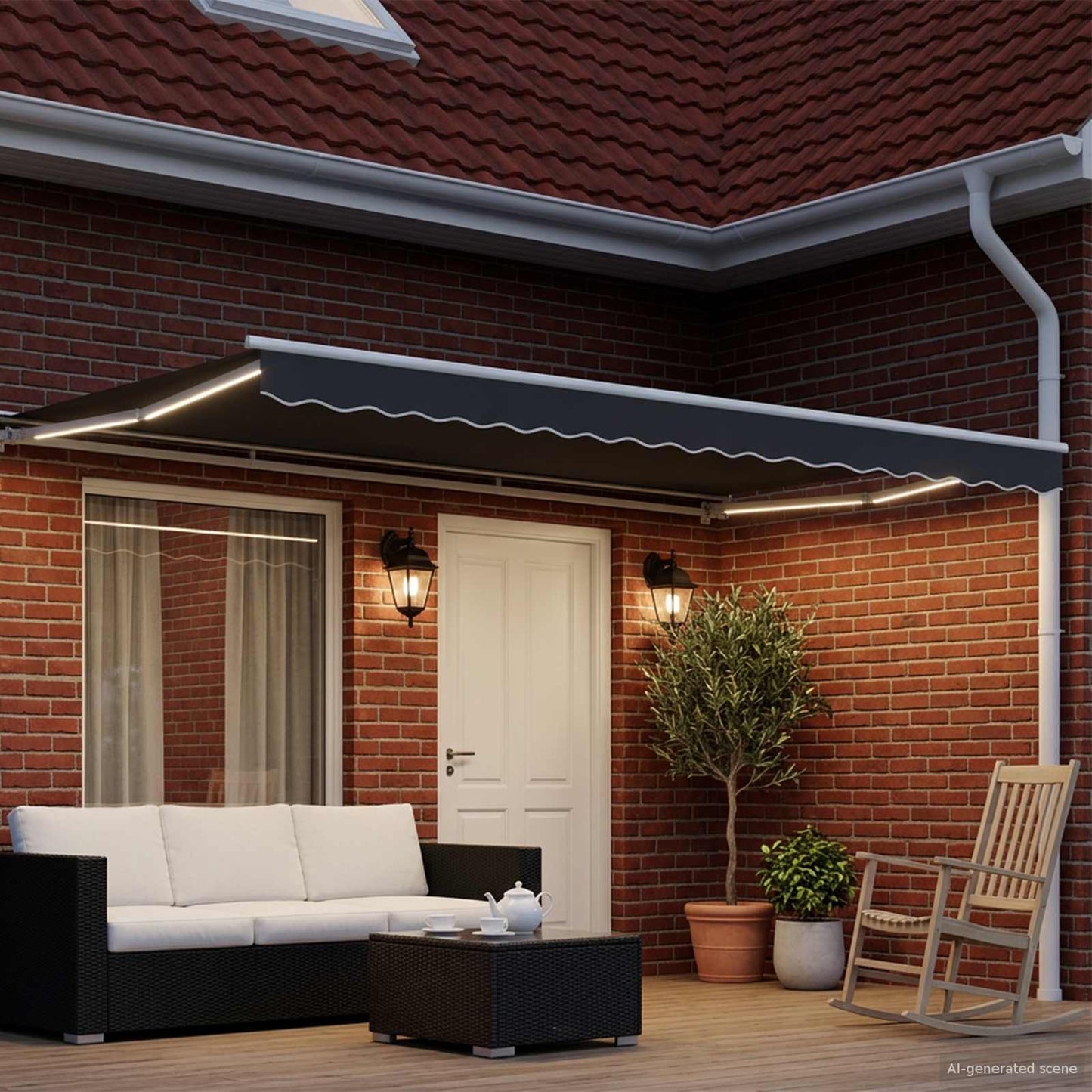 White and Anthracite 4 x 2 m Polyester with PU coating