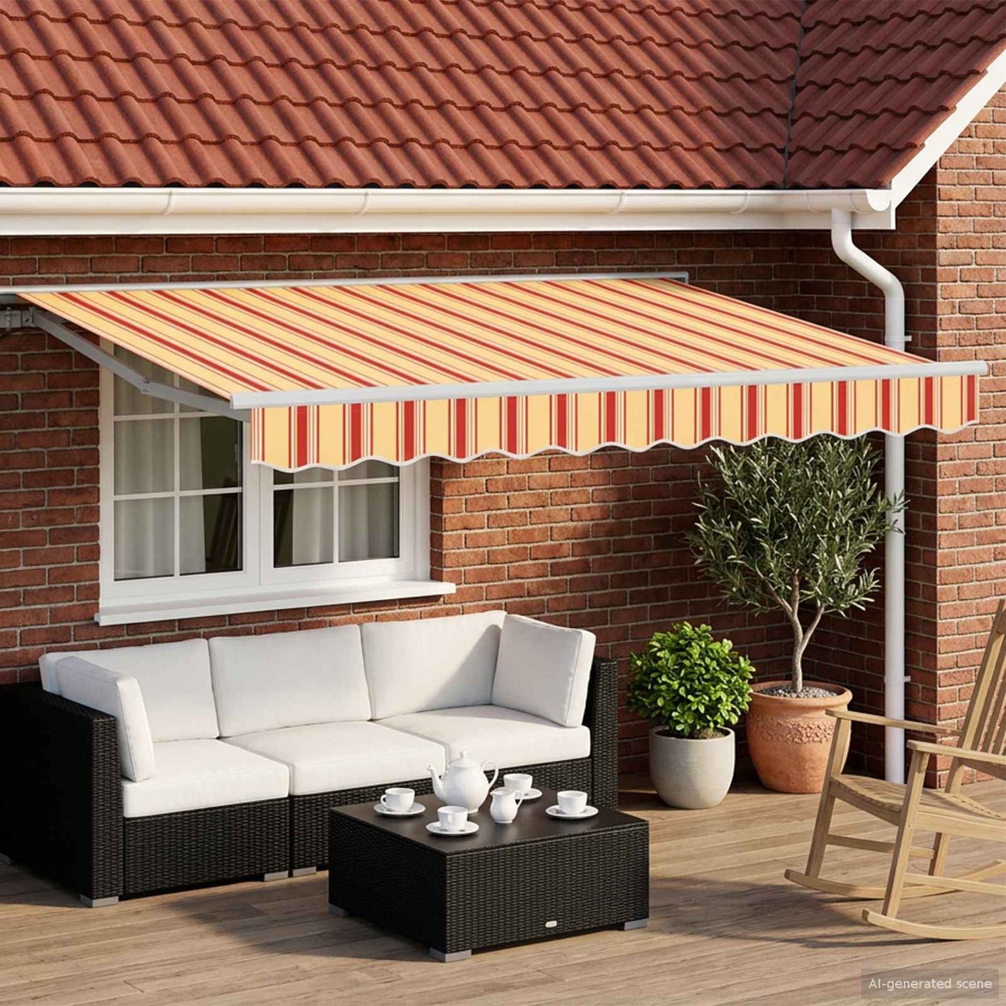 Manual Awning Frame with LEDs 3 x 2.5 m