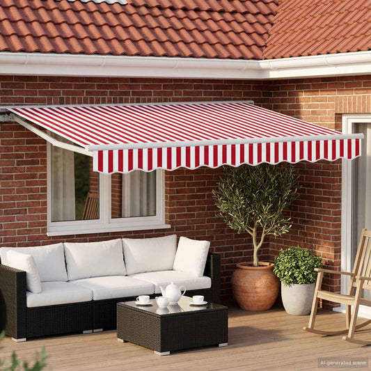 Red and White 3 x 2.5 m Polyester with PU coating