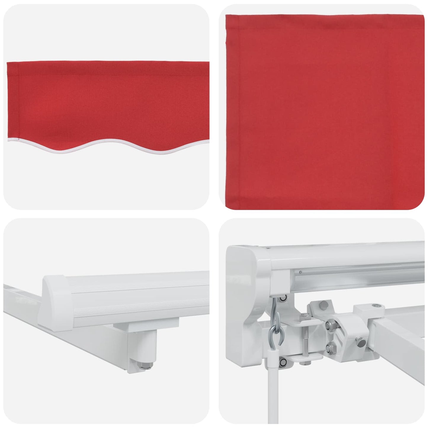 Manual Awning Frame with LEDs Red and White 3 x 2.5 m