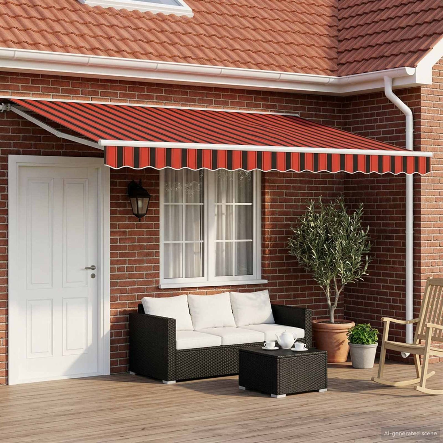 Orange, Black and White 4 x 3 m Polyester with PU coating